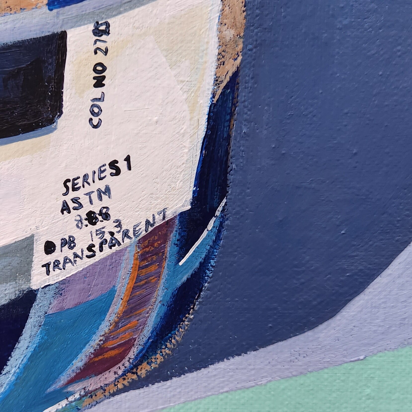 Close Up Of Blue Painting