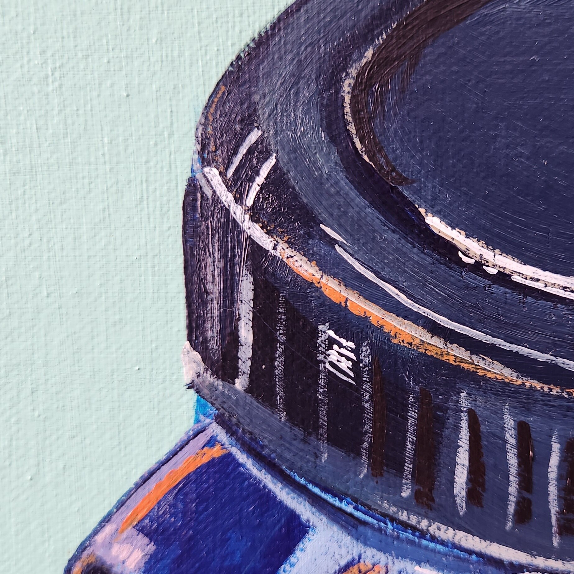 Close Up Of Blue Painting