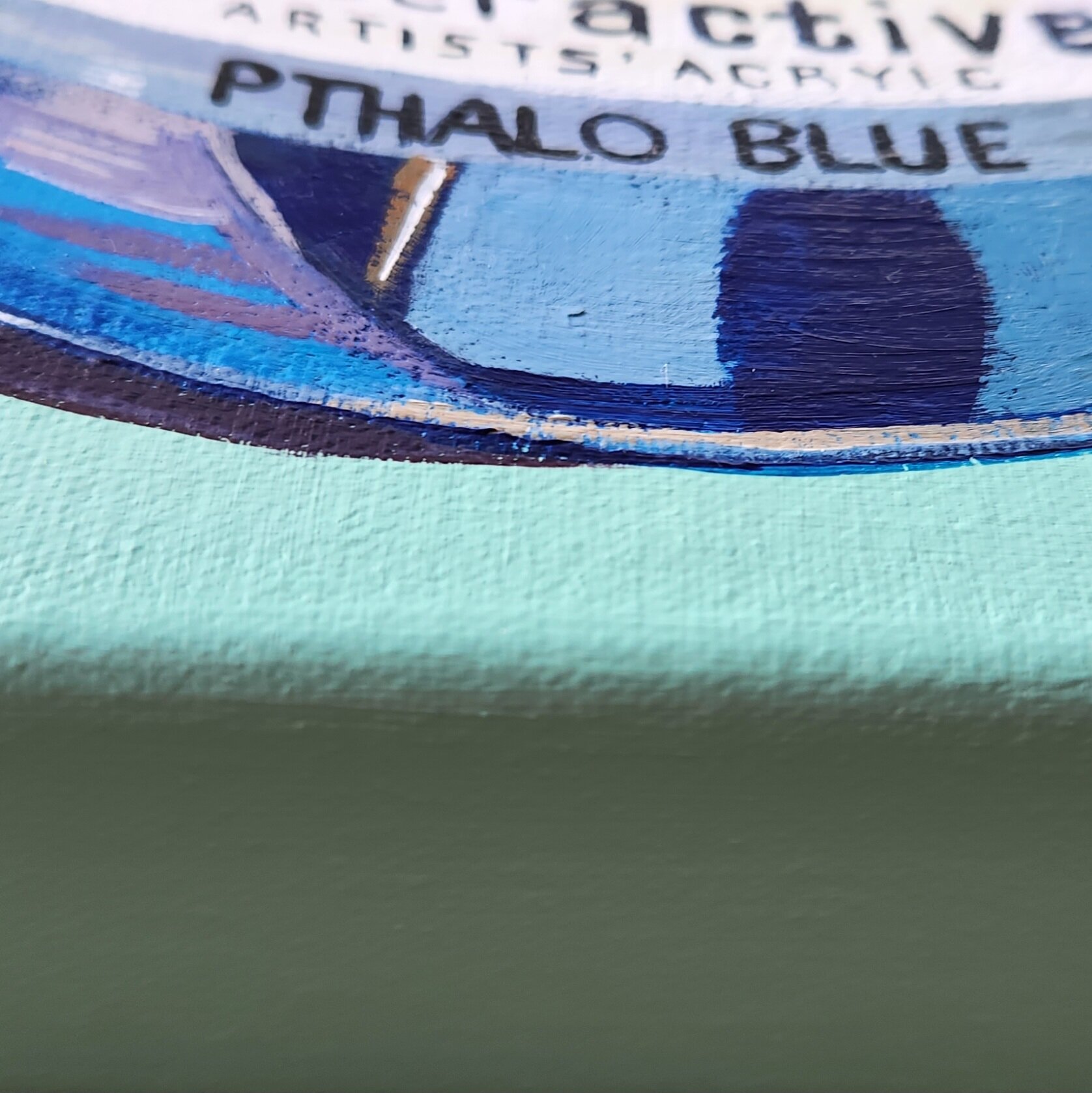 Close Up Of Blue Painting