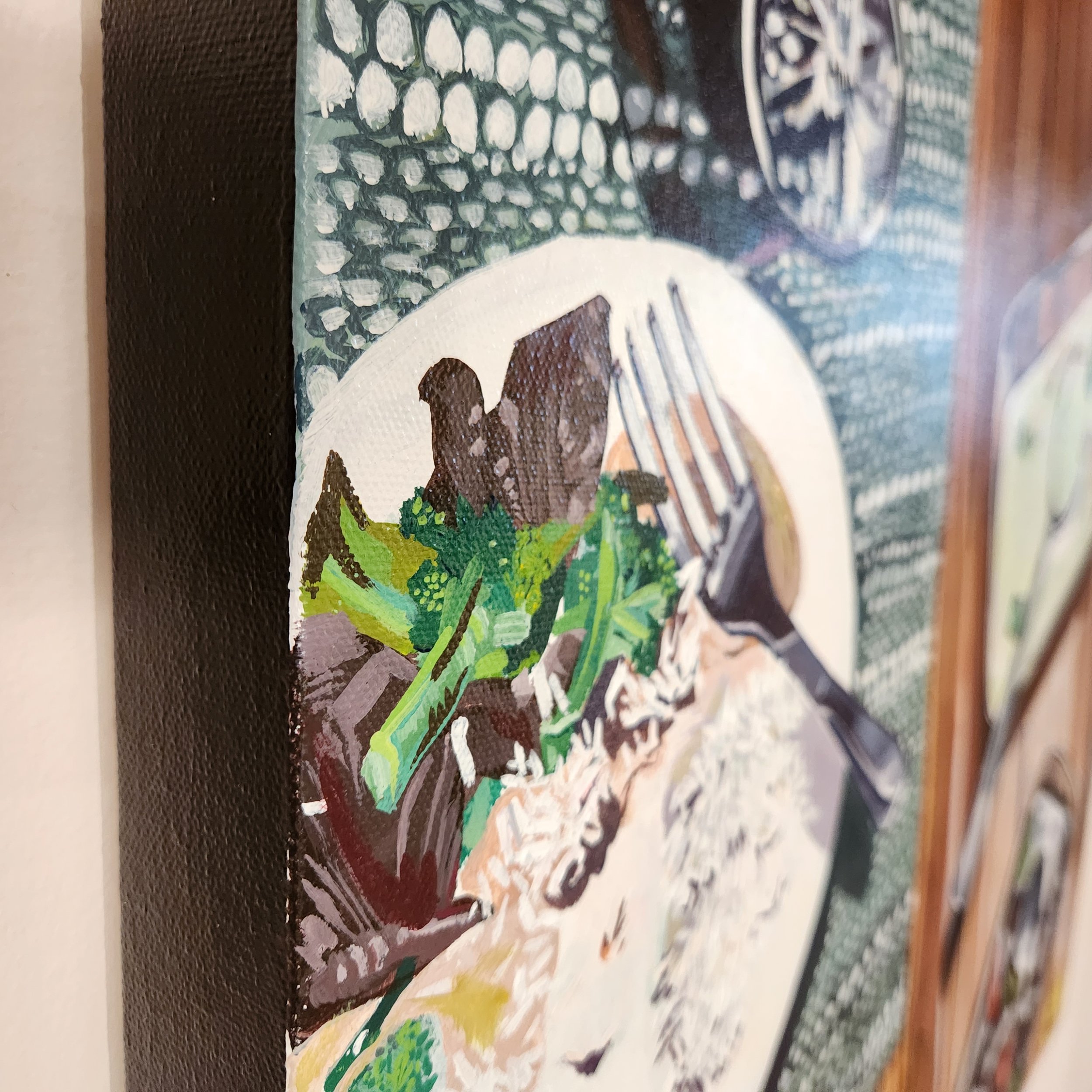 details and sides of painting brocolli