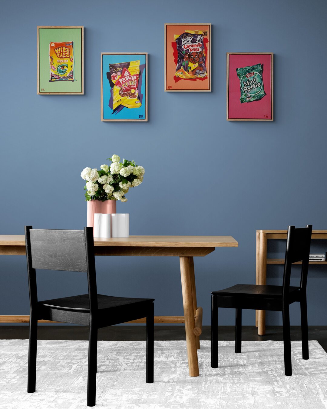 Bright Lolly Art Collection 4 paintings On Wall