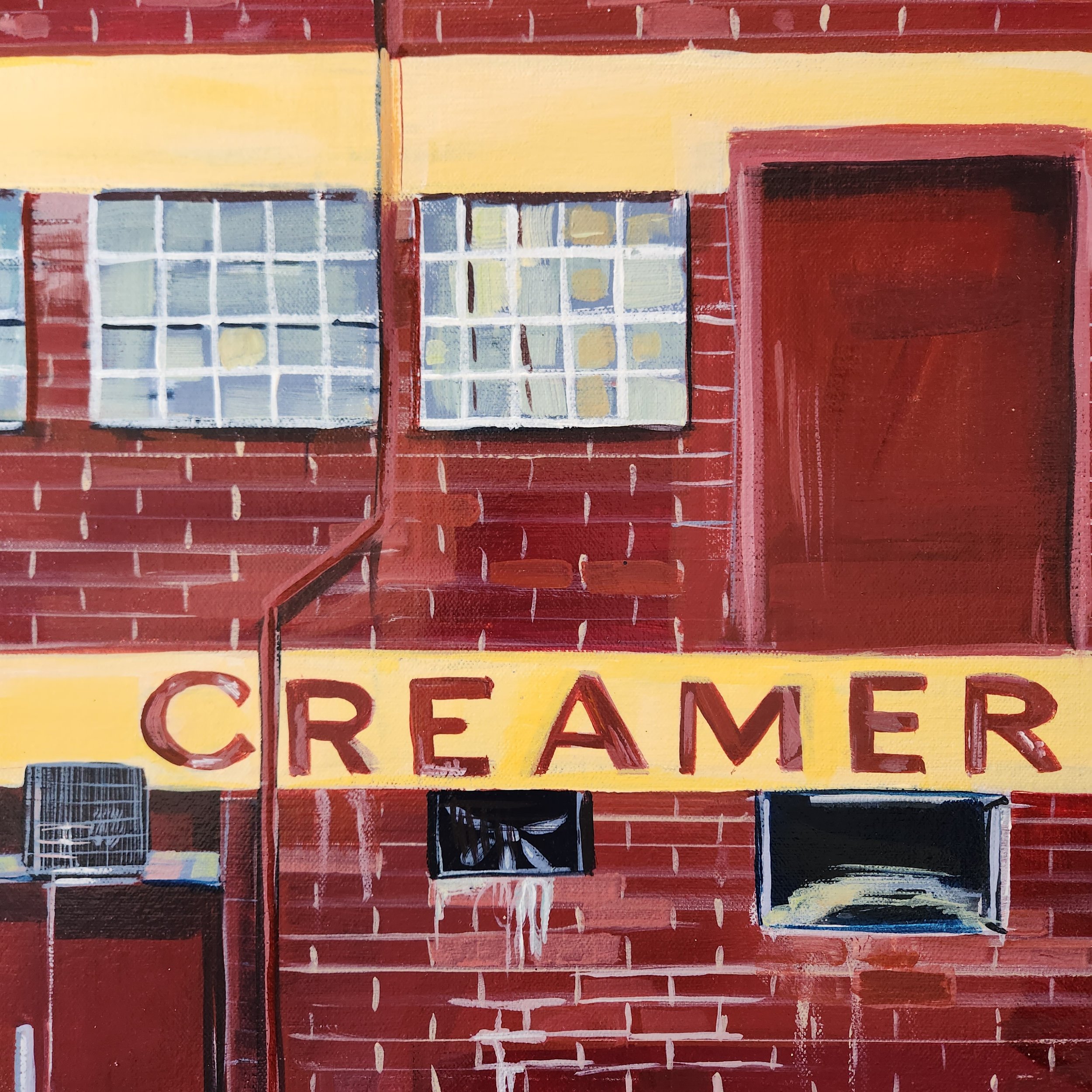 Modern Design Red Brick Wall Creamery