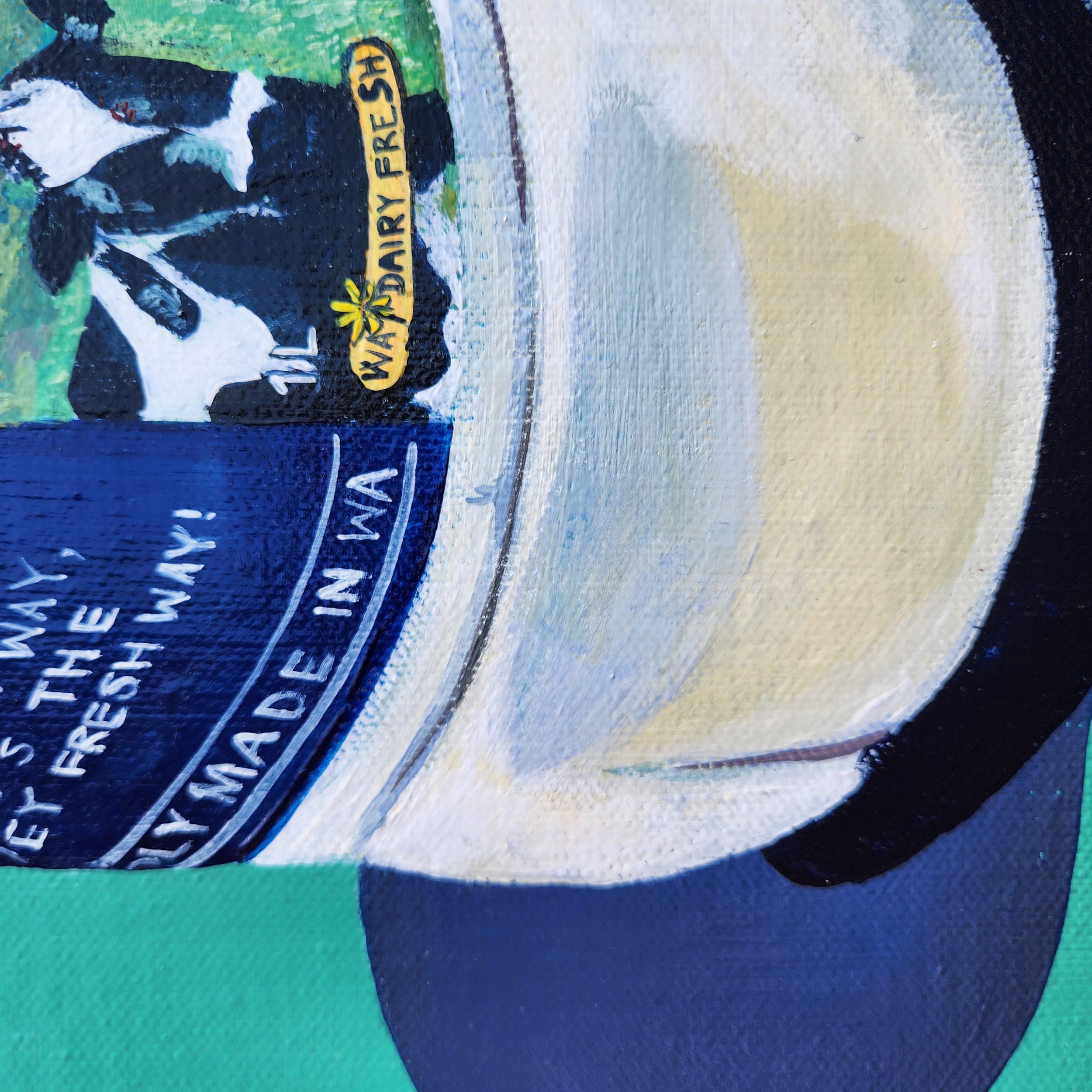 details of cow in painting
