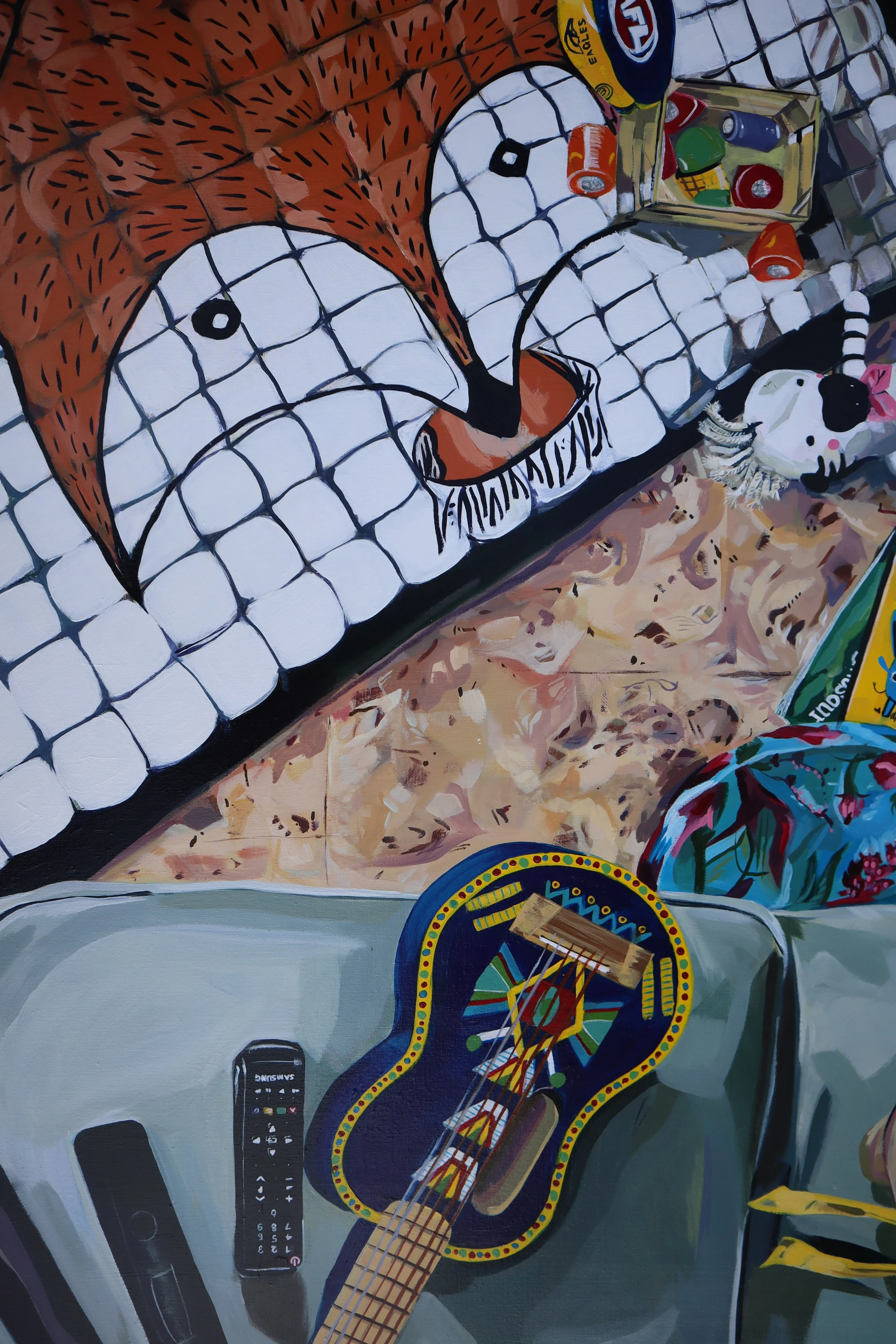 childrens guitar fox blanket