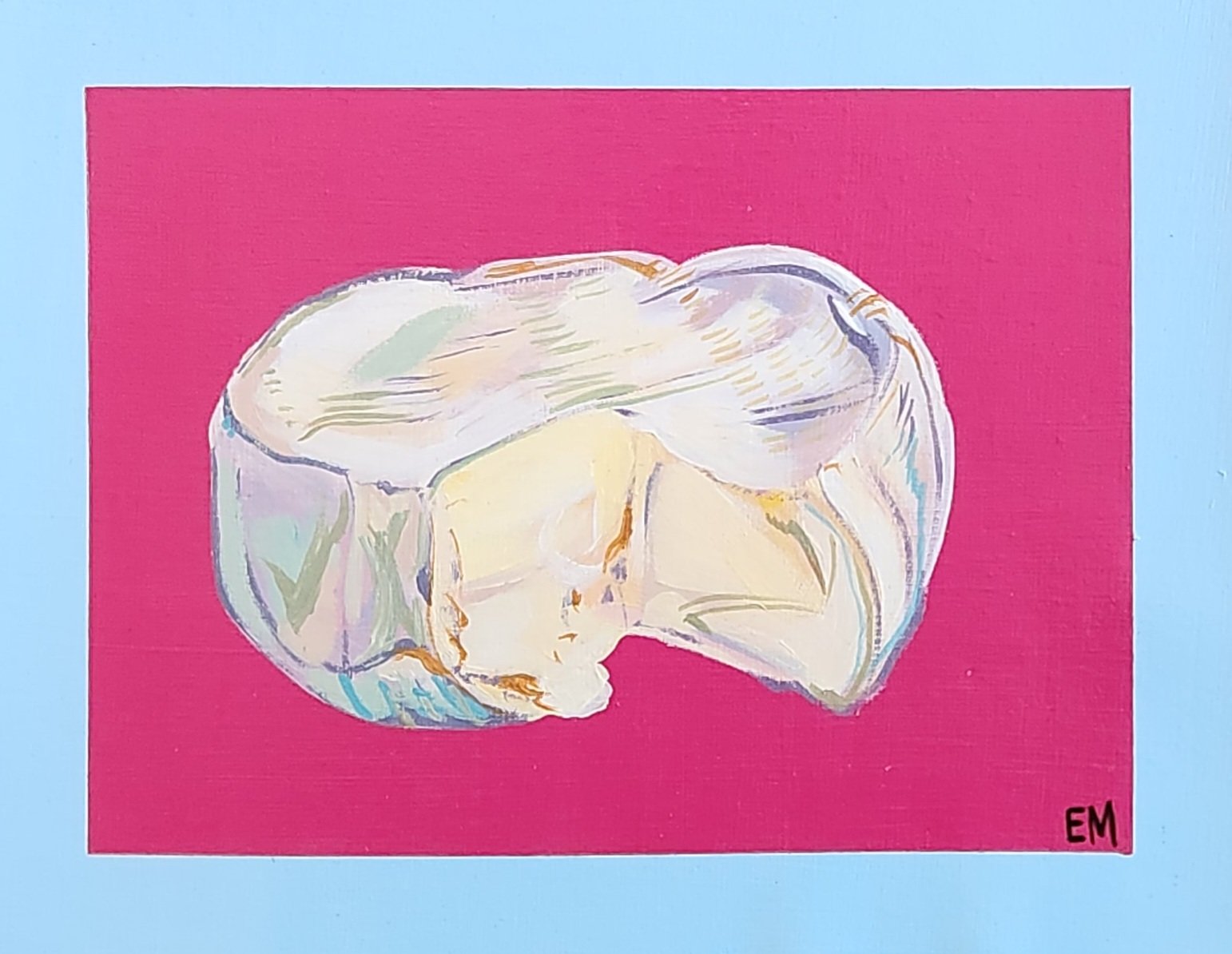 cheese painting pink and blue