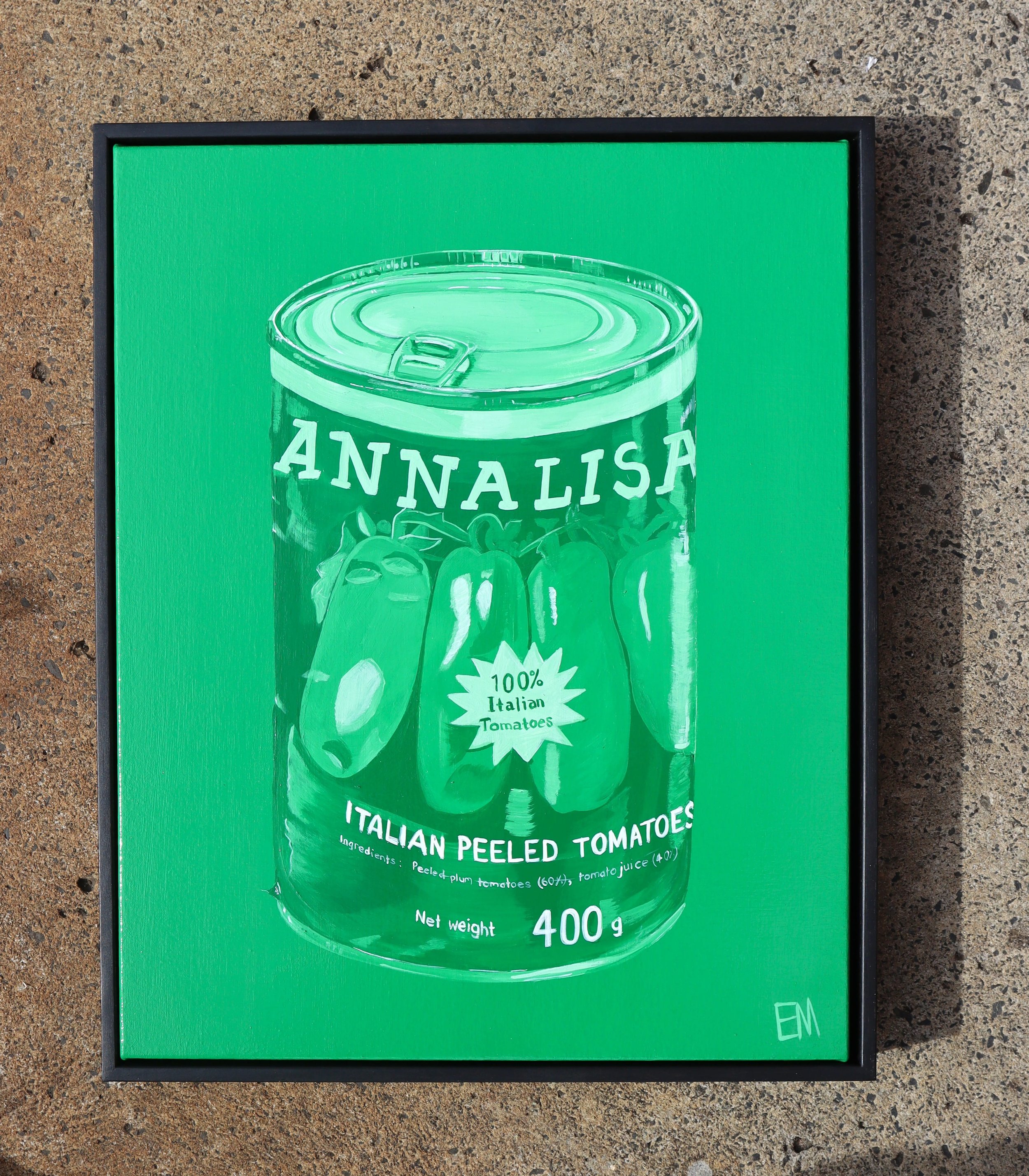 Green Tomatoes Elisha McGuckin painting with black frame