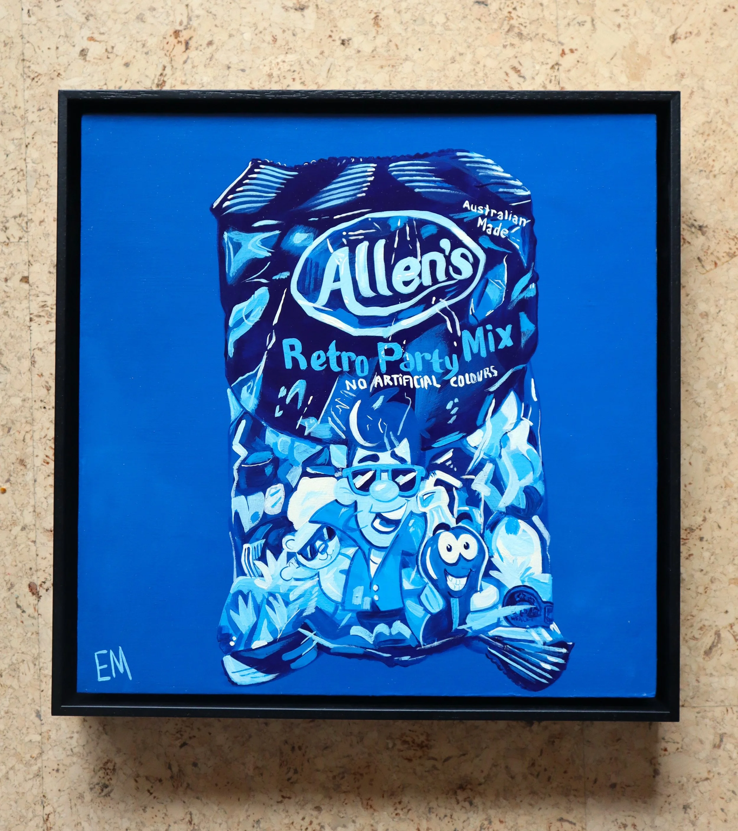 Blue Pop Art with black frame small