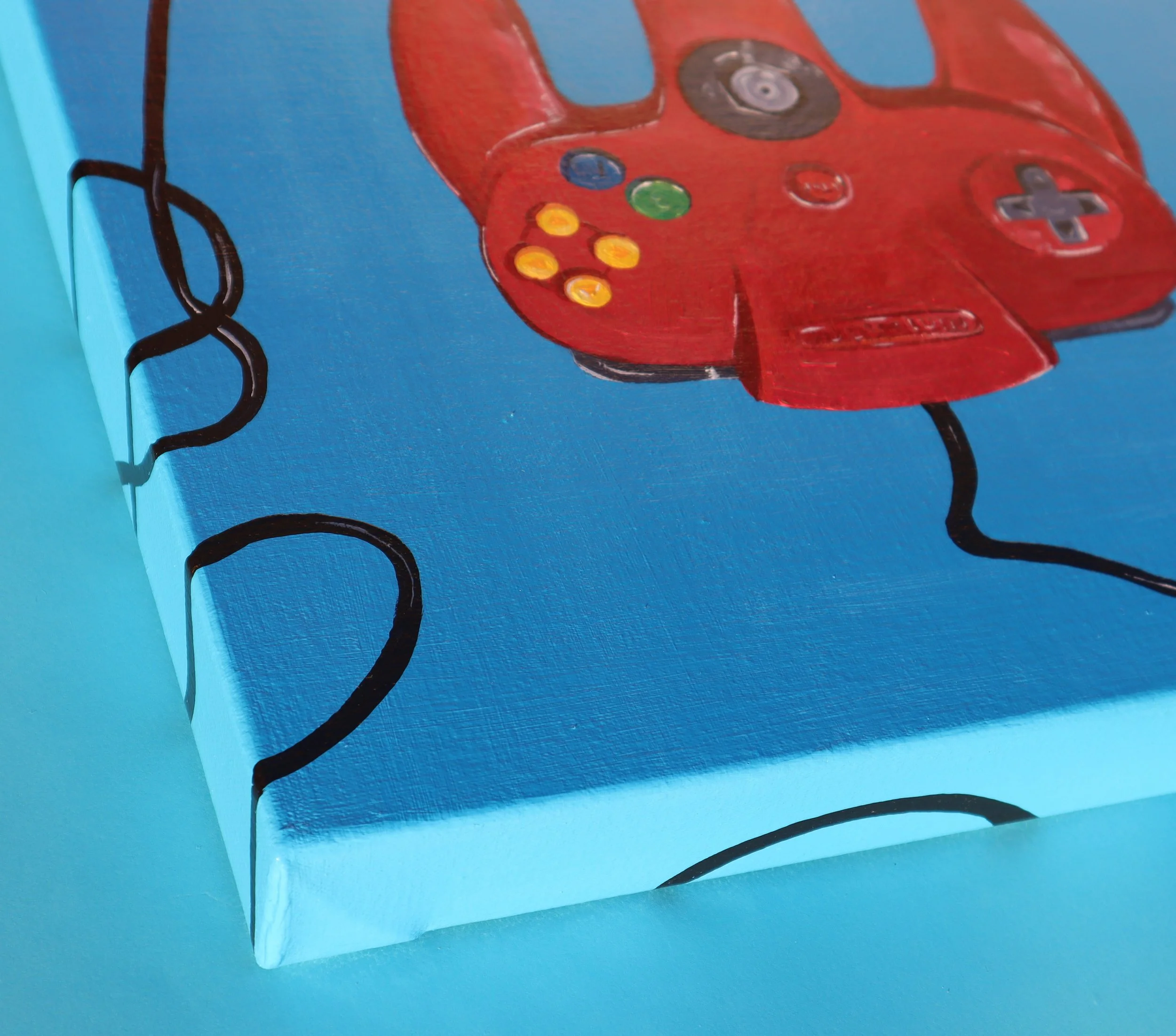Details of cord on Nintendo 64 painting