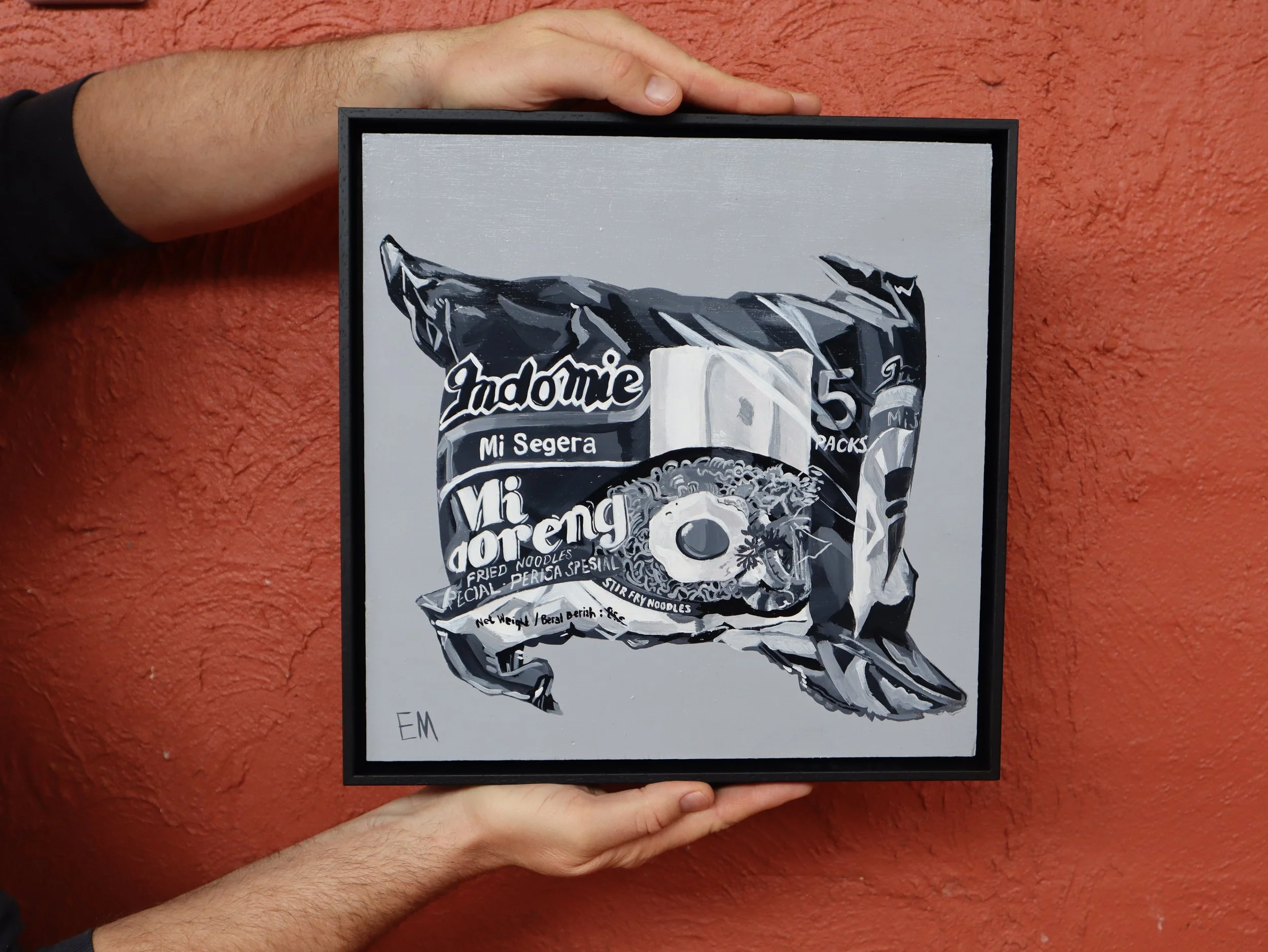 How To Eat Your Noodles Elisha McGuckin painting held in hands for perspective