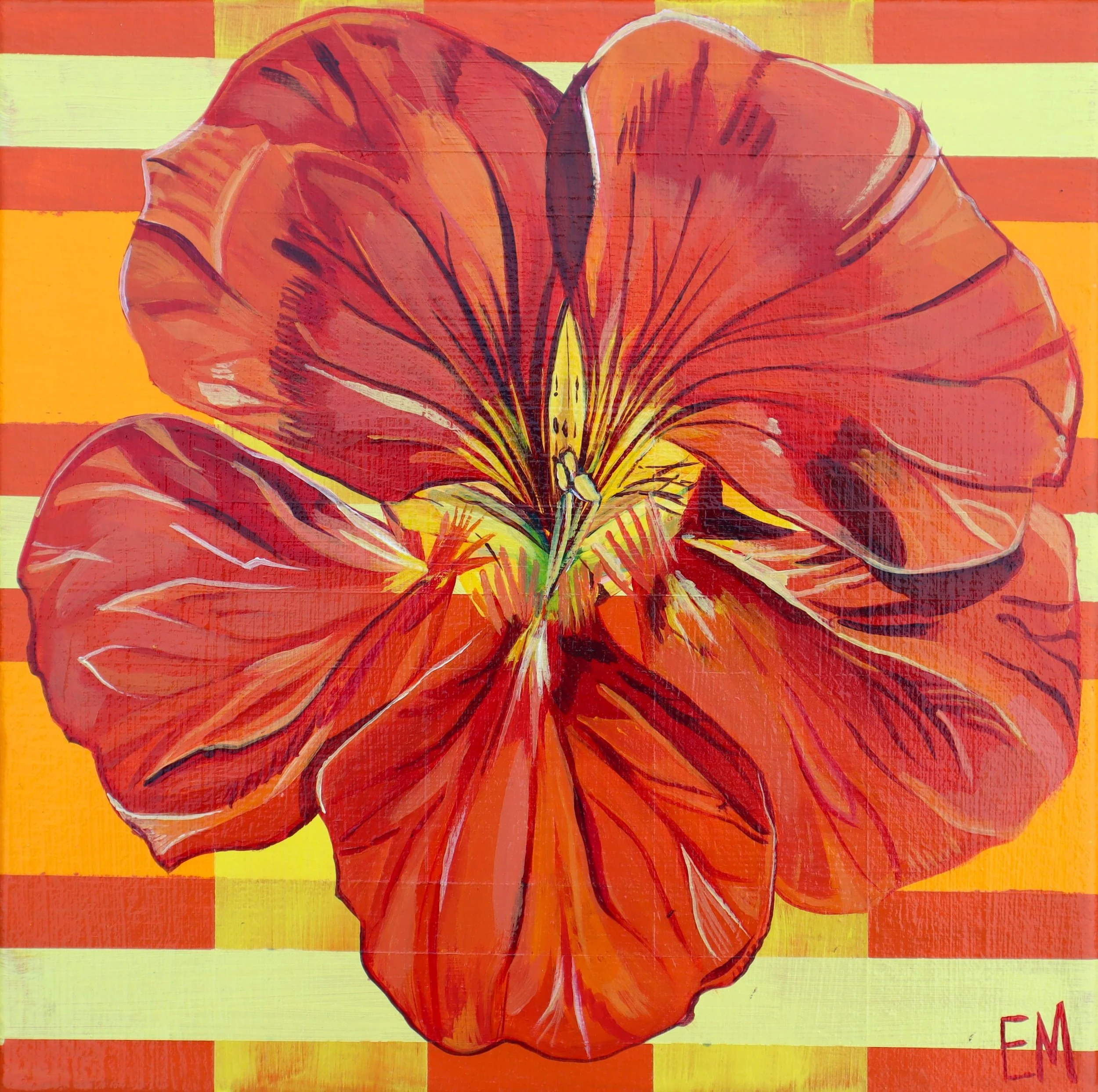 bright Orange and yellow Flower painting