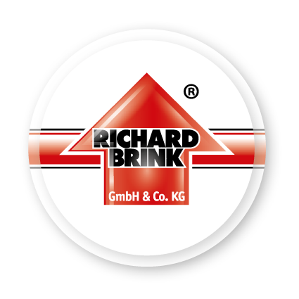 Logo of Richard Brink GmbH & Co. KG with a red triangle and black, white, and red text.