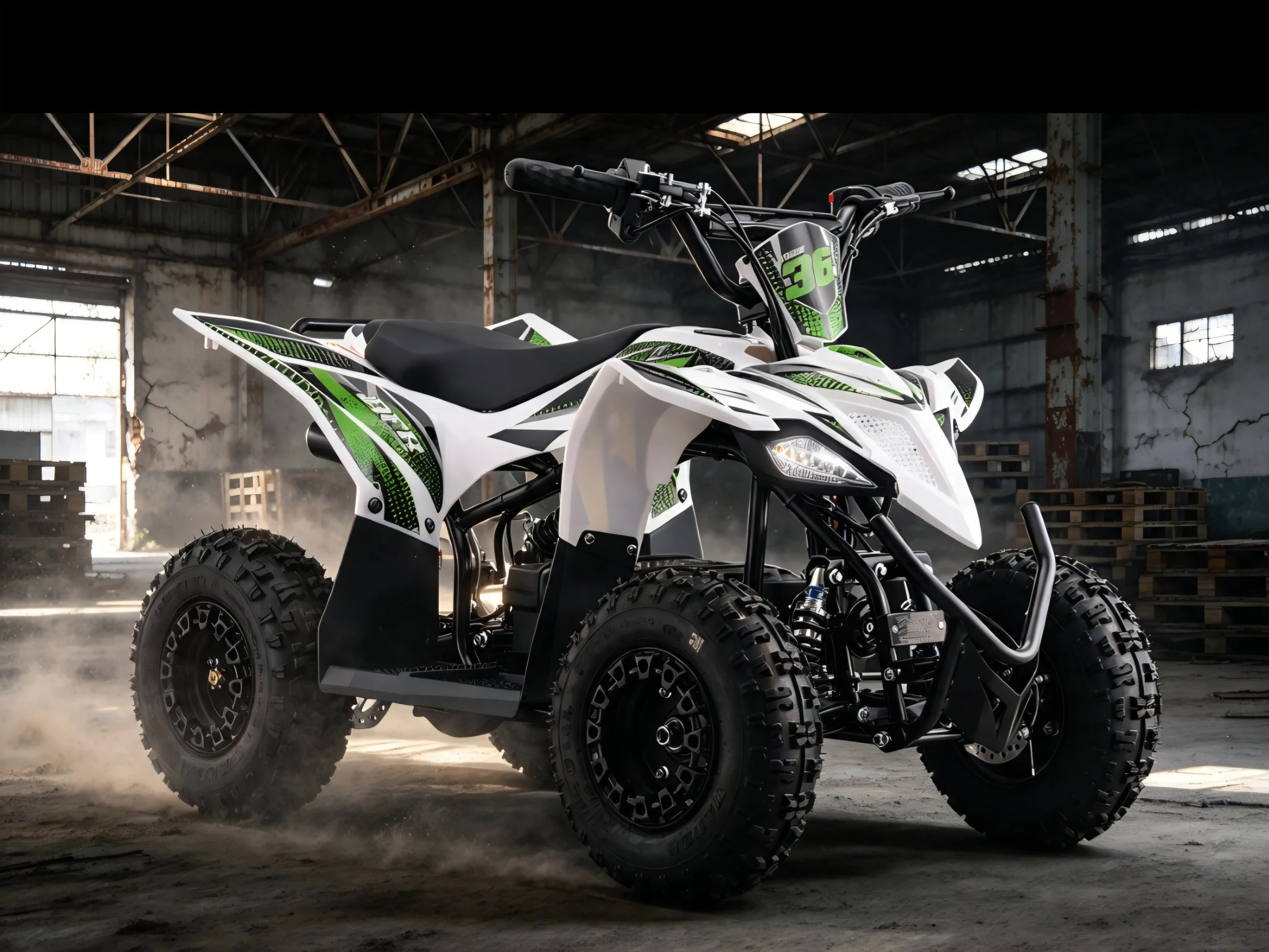 BFR  Rascal 1000w 36v Kids Electric Quad Bike White