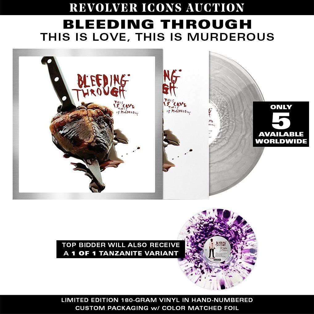 Y&rsquo;all are WILD!! 🤯 💥

Congrats to the top 5 bidders who will get a platinum copy of Bleeding Through&rsquo;s &ldquo;This Is Love, This Is Murderous&rdquo; album limited to only 5 copies. 

And of course VIEDSPEED who scored a 1 of 1  variant.