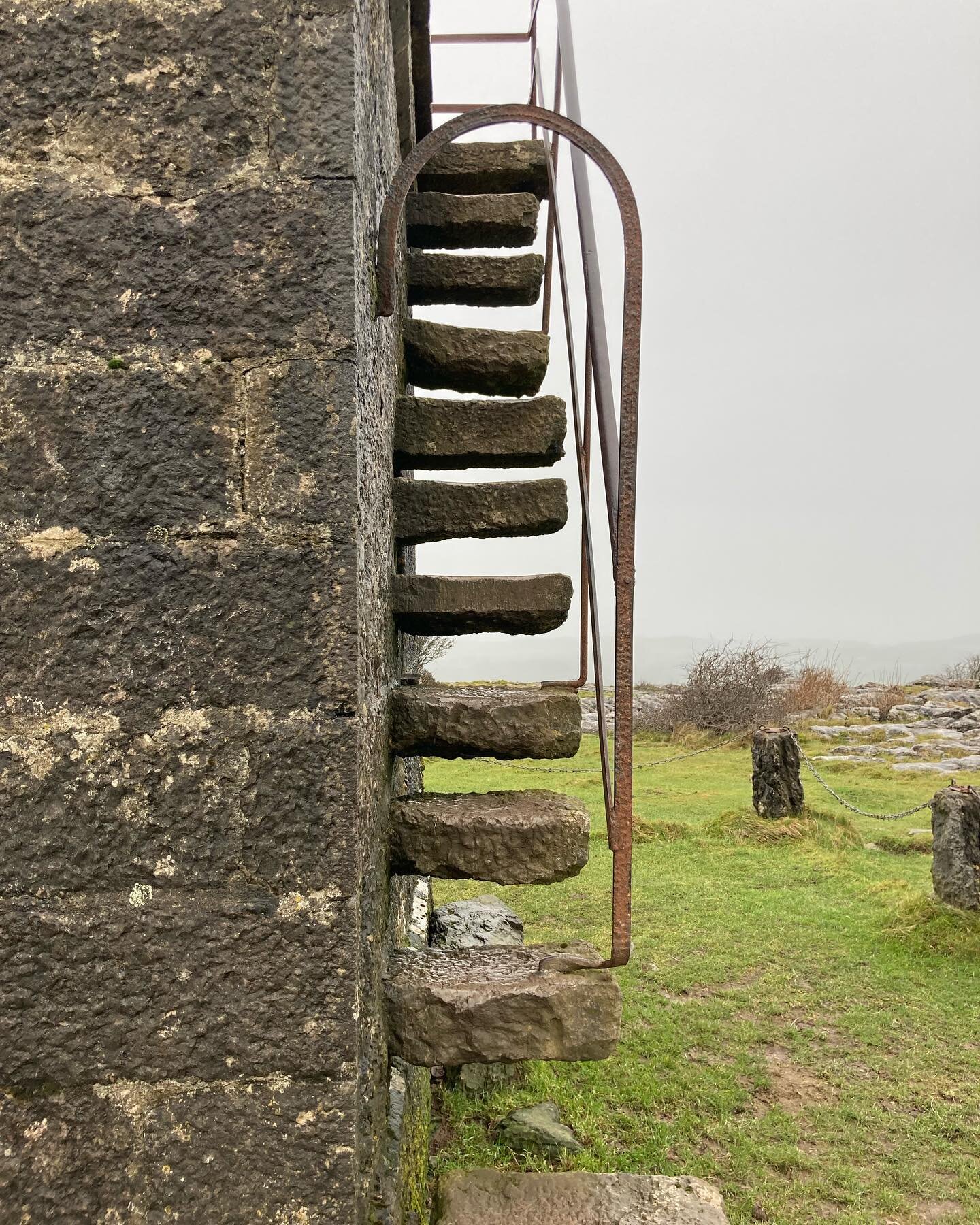 Fantastic stone cantilever stair at the top of Hampsfell, Cumbria