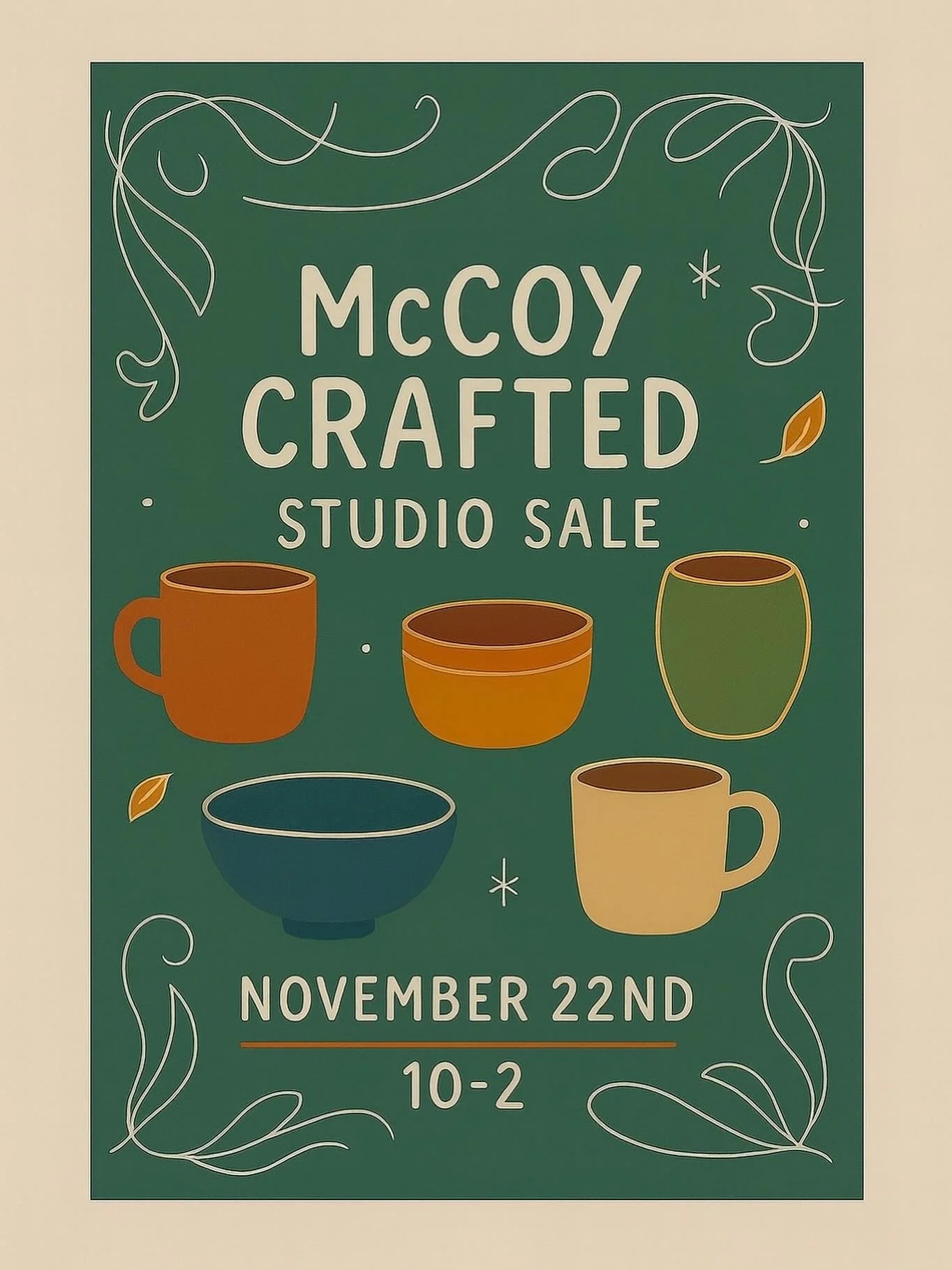 We&rsquo;re 1 week away from the studio sale! A few details you&rsquo;ll want to know:
1. It will be in my studio in my backyard (be prepared to walk through a little grass, it&rsquo;s supposed to rain this week) 
2. It&rsquo;s purposefully the same 