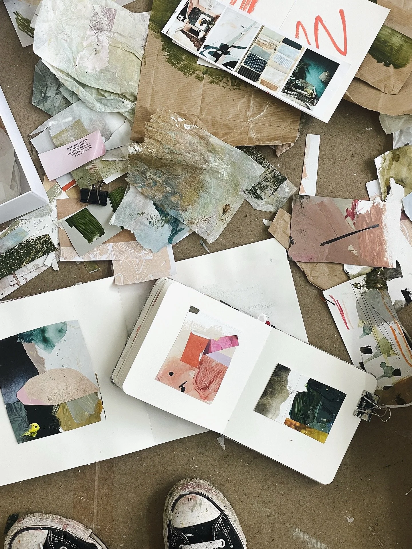 Working with collage to get into the zone and find new ideas and colours to explore. What do you do to get fresh ideas?