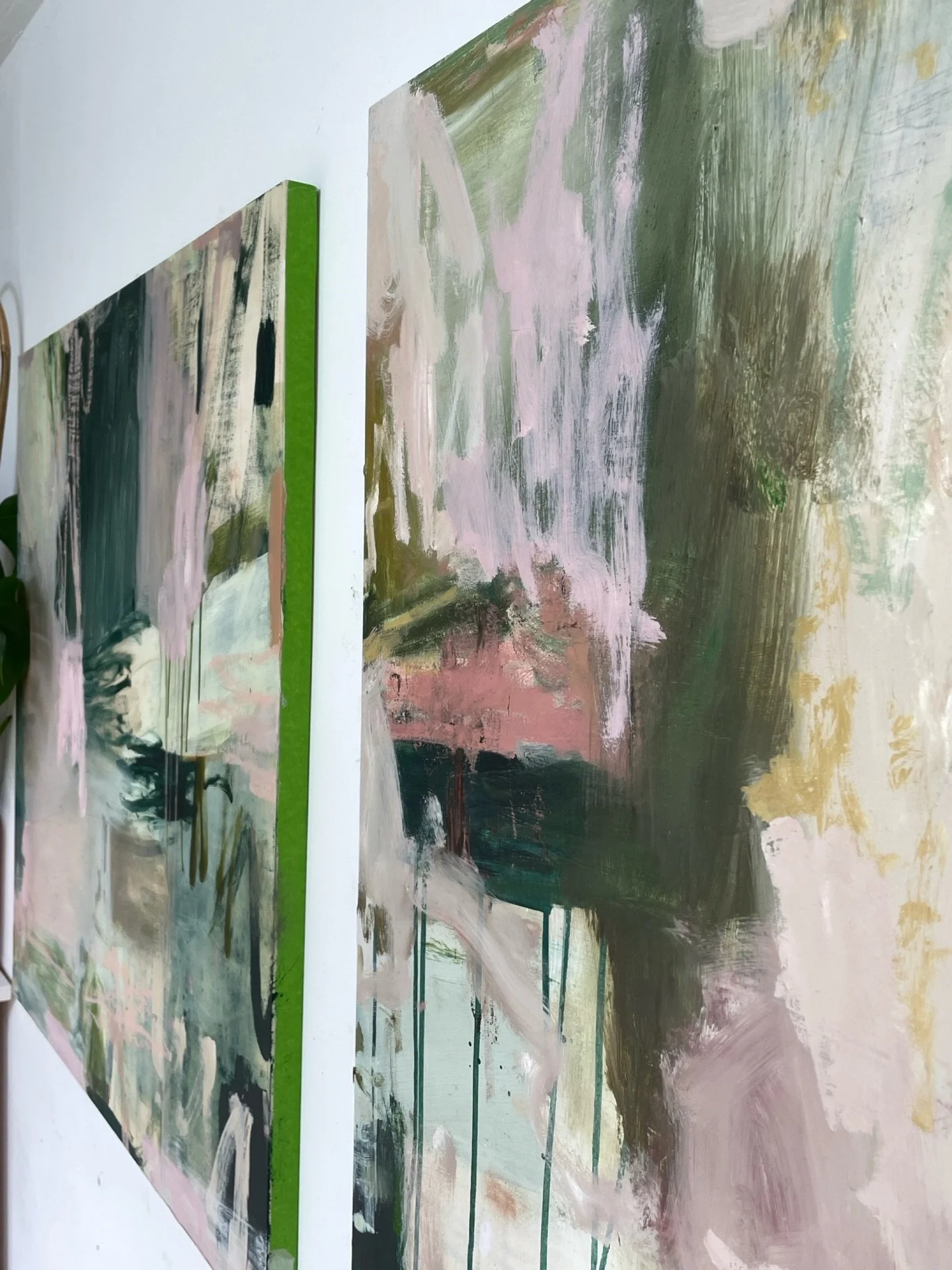 Oil paints, acrylics and oil sticks, drips, marks and softness. So much to see and to contemplate when painting and enjoying a piece in your home. 

What&rsquo;s your favourite part of painting to enjoy in your own home?