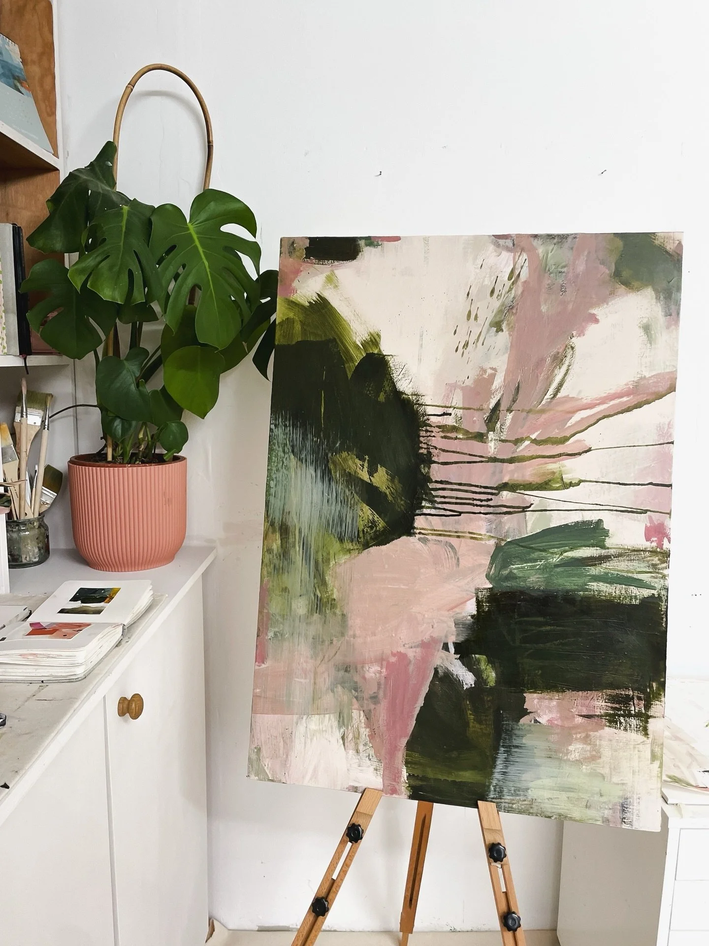 On the easel currently. 

This one feels bold and loud like it has important things to say. Maybe the title should reflect that? 🤔 what do you think?