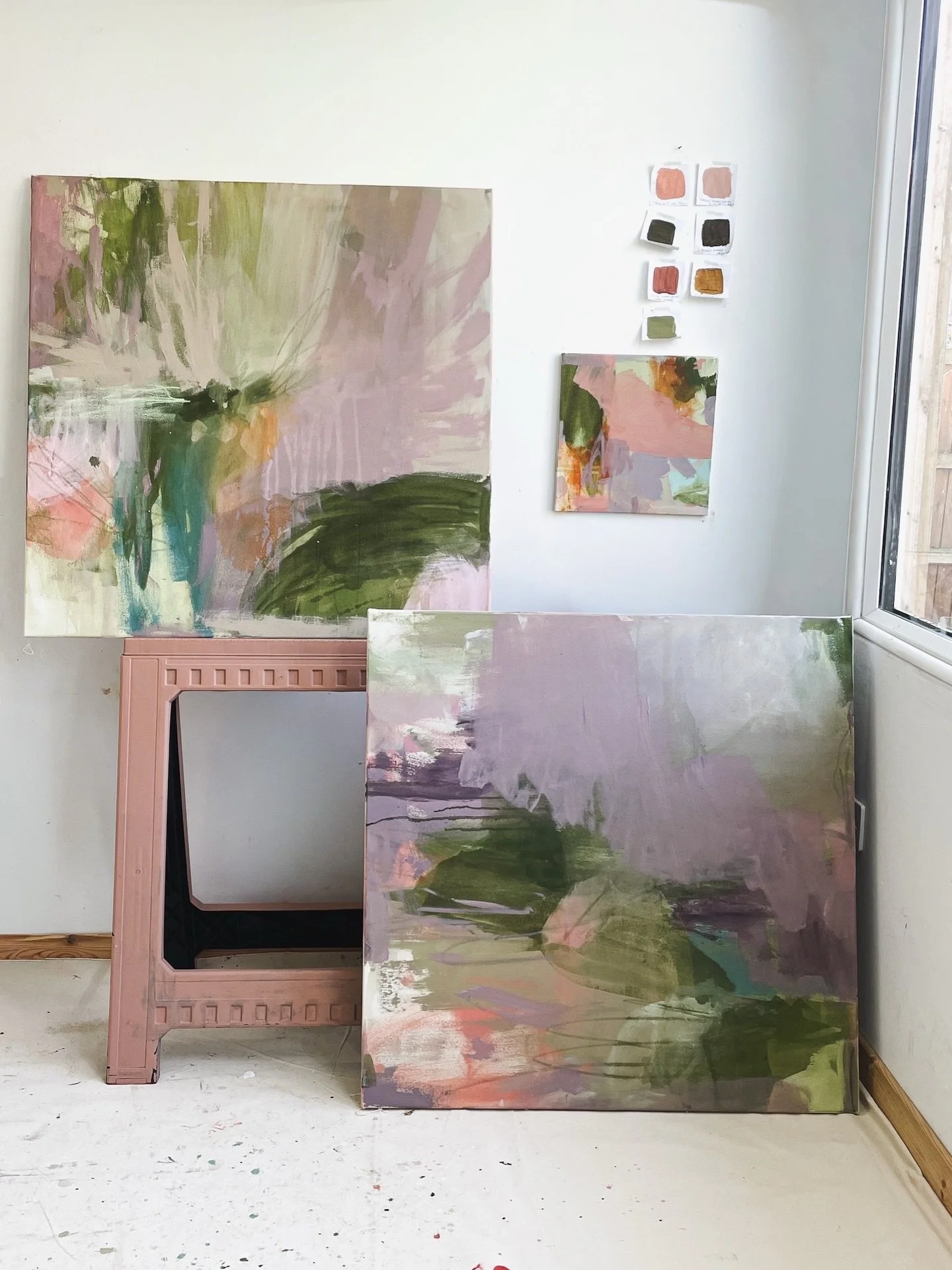 Purples keep creeping in lately. Works in progress.