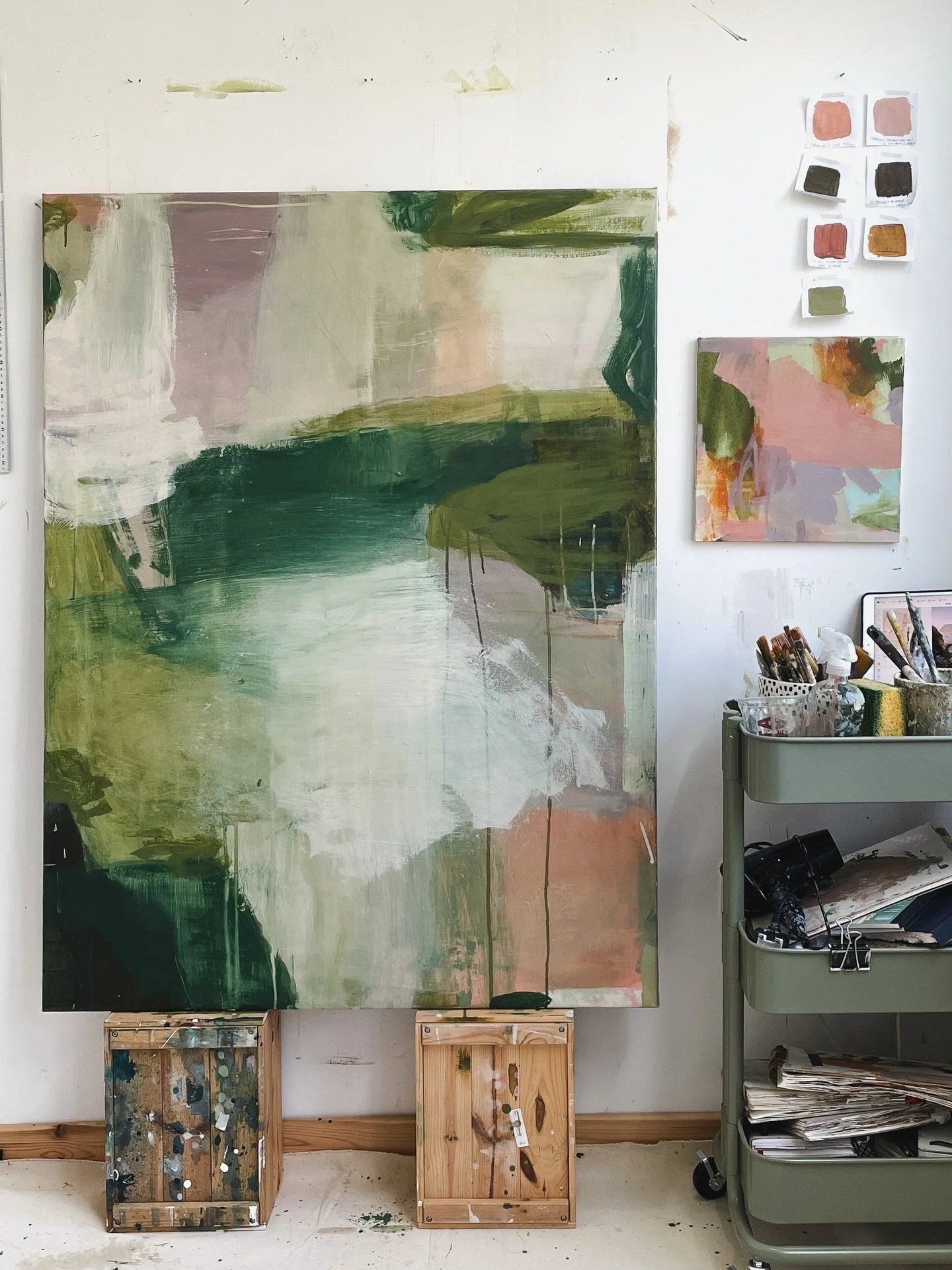 Work in progress 

Some paintings take on different faces before they settle into what they want to be and this is one of them. It will end up totally different to how it started and that&rsquo;s part of the process sometimes, looking forward to seei