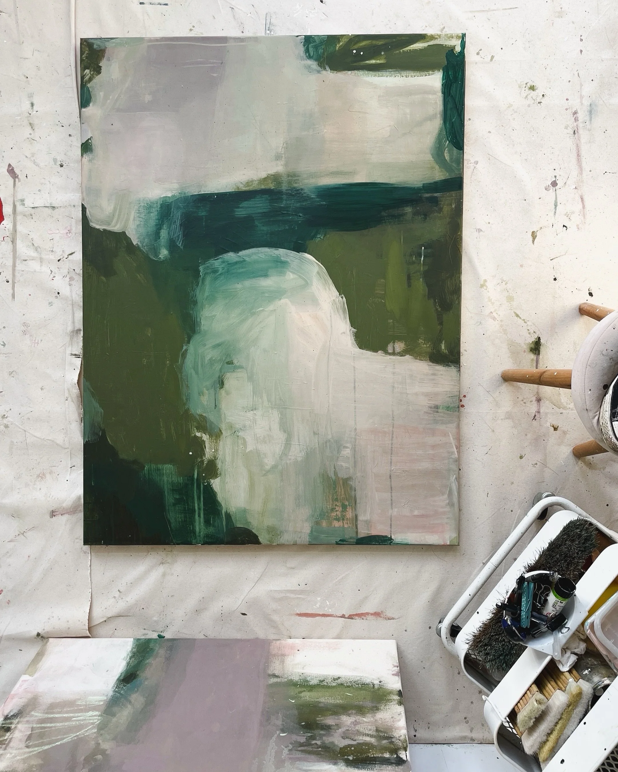 Studio round up 

1. Work in progress, loving this format and the colours, needs a pop of something!
2. Mixing colours and sketchbook notes
3. Current paintings in the works 
4. BTS shots and details
5. Looking at this piece to figure out my next mov