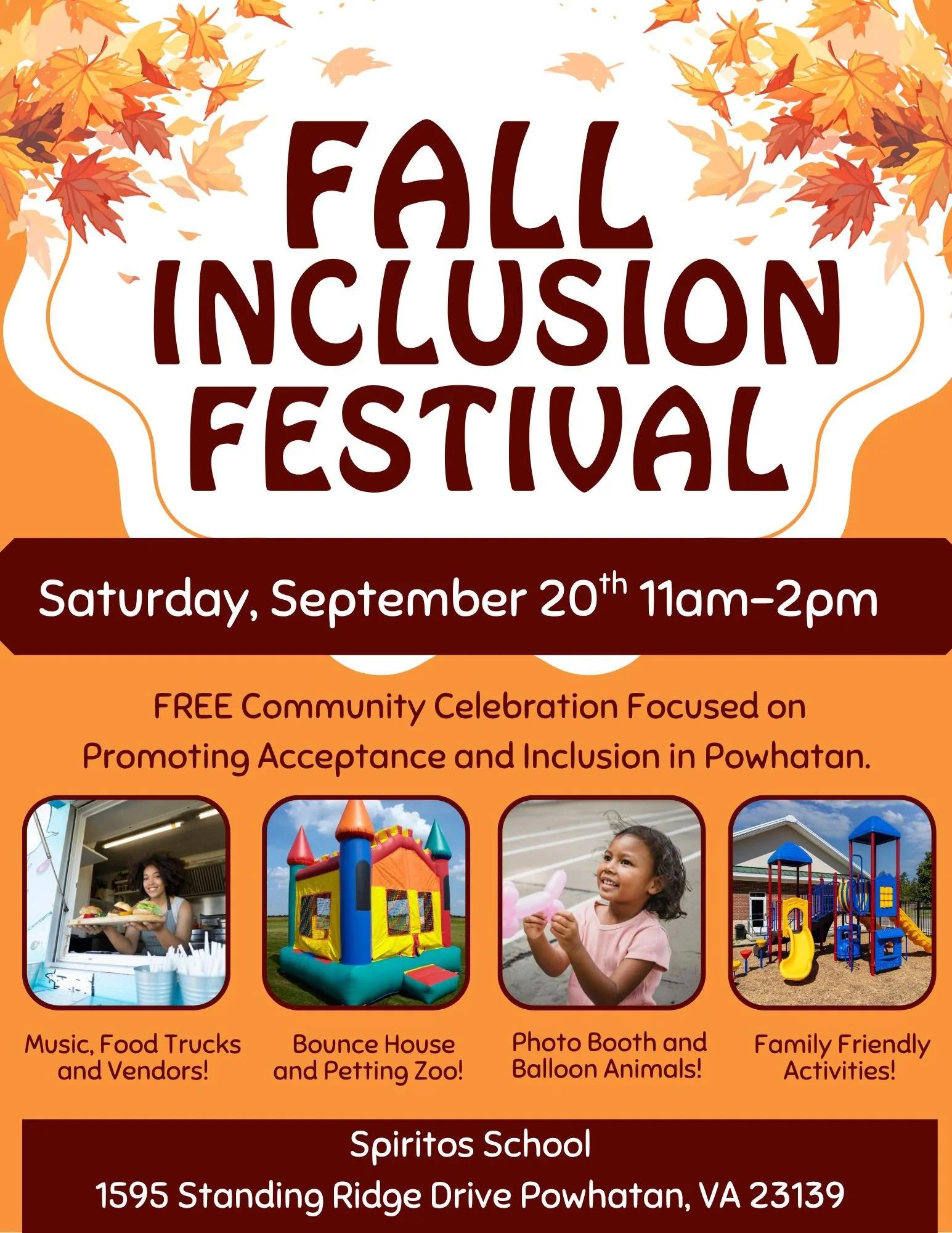 Fall Inclusion Festival @ Spiritos School