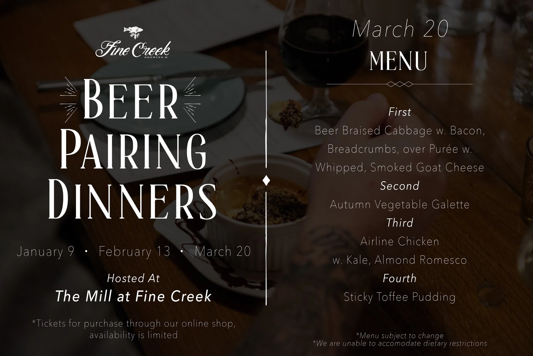 Fine Creek Beer &amp; Wine Pairing Dinner