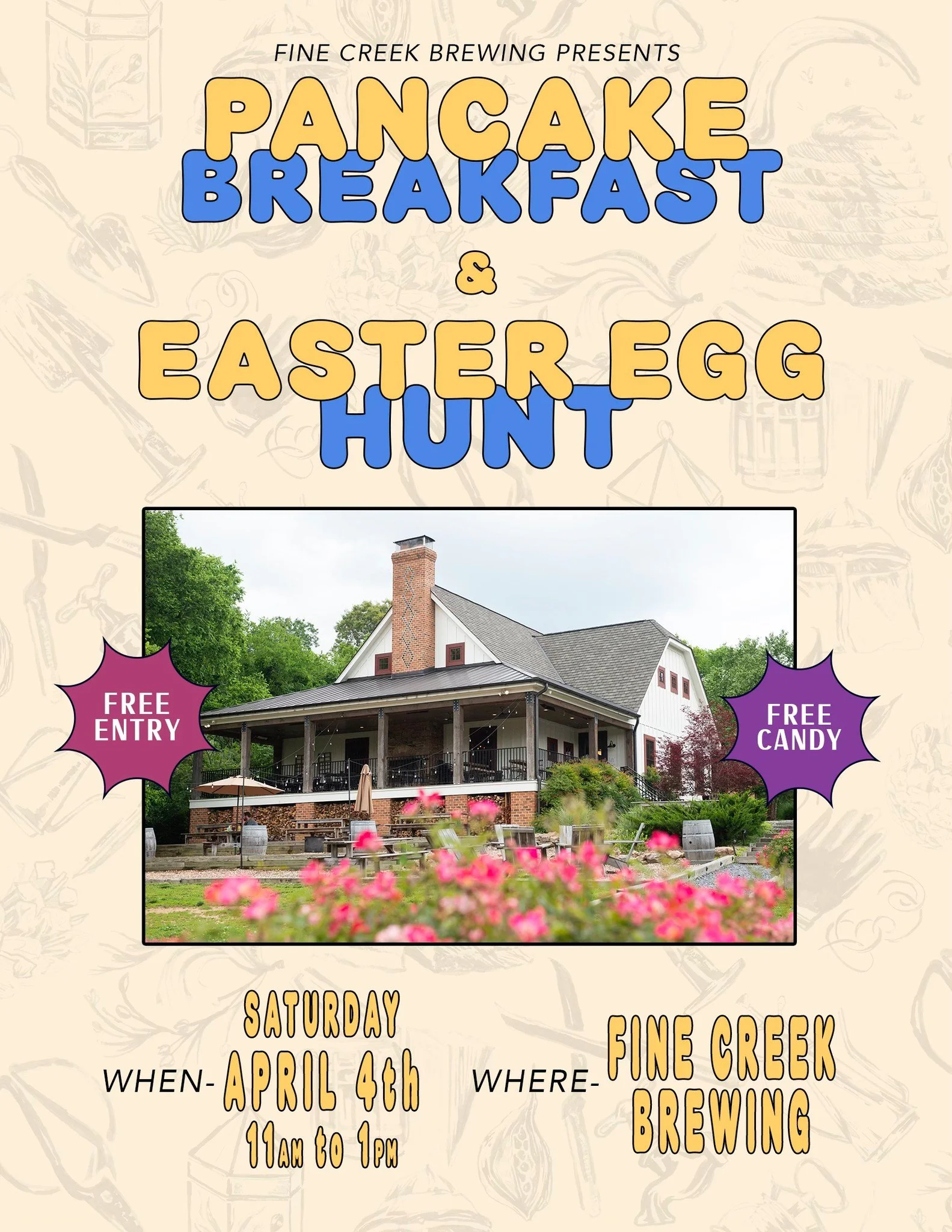 Pancake Breakfast & Easter Egg Hunt at Fine Creek Brewing