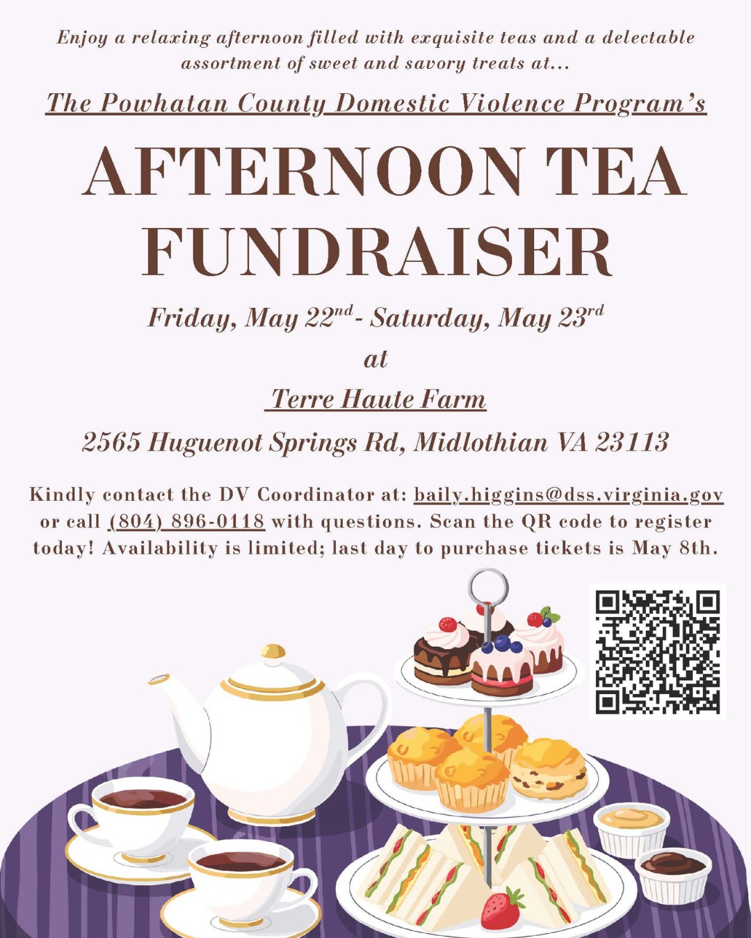 Afternoon Tea Fundraiser at Terre Haute Farm