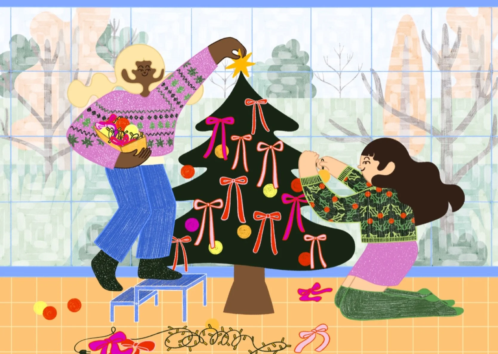 Getting ready for Christmas with my mates🎄✨

#characterillustration #illustration #freelanceillustrator