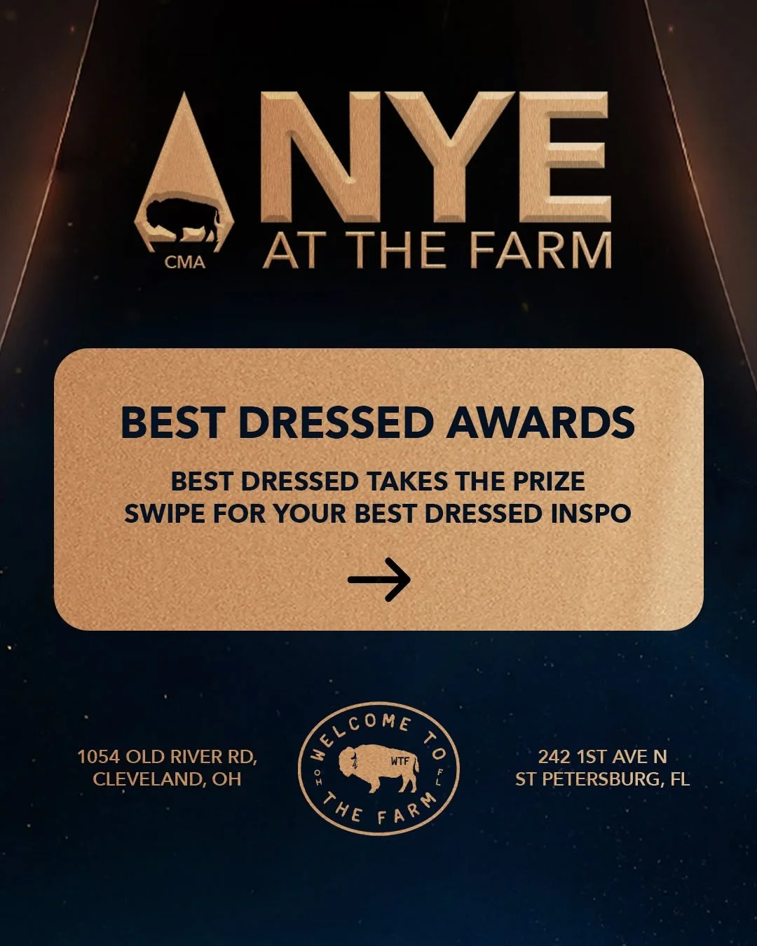 Ringing in the New Year CMA&rsquo;s style with best dressed awards 🤠 come as your favorite country artist for a chance to win 🏆

Buy your ticket from link in bio we&rsquo;ll see y&rsquo;all there 🍻