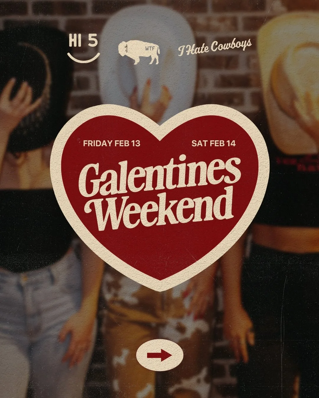 Galentine&rsquo;s Weekend is here 💌

Two nights. Three venues. All the love.
Join us at @hi5cle, @ihatecowboyscle, &amp; @thefarmcle for dinner, cocktails, karaoke, martinis, music, &amp; more🍸

Swipe for the full schedule ✨