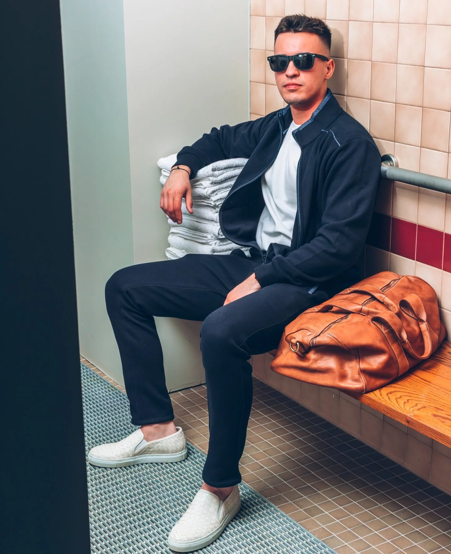 Lighter layers, a little sun, a little time to yourself. Some days call for something easier.

Swipe for the details on Luke&rsquo;s look >>>

Our lightweight cotton sweatsuit with denim detailing, designed for movement.

Finished with one o