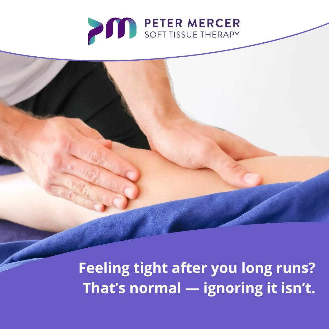 If you're marathon training, as weekly mileage increases, muscle tightness is a normal response &mdash; especially in the calves, quads, hips, and lower back.

Sports and remedial massage helps manage this tension, supports movement quality, and can 