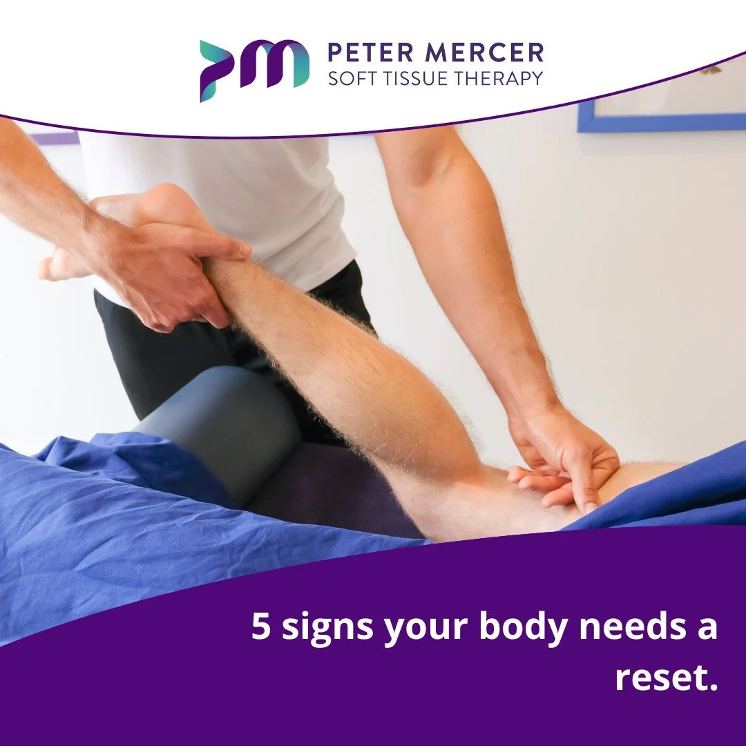 5 signs your body needs a reset
&bull; Tight shoulders
&bull; Heavy legs
&bull; Low back stiffness
&bull; Poor recovery
&bull; Always feeling tense
Your body often whispers before it shouts.

Which one are you feeling?

#BodyReset #RecoveryMassage #S