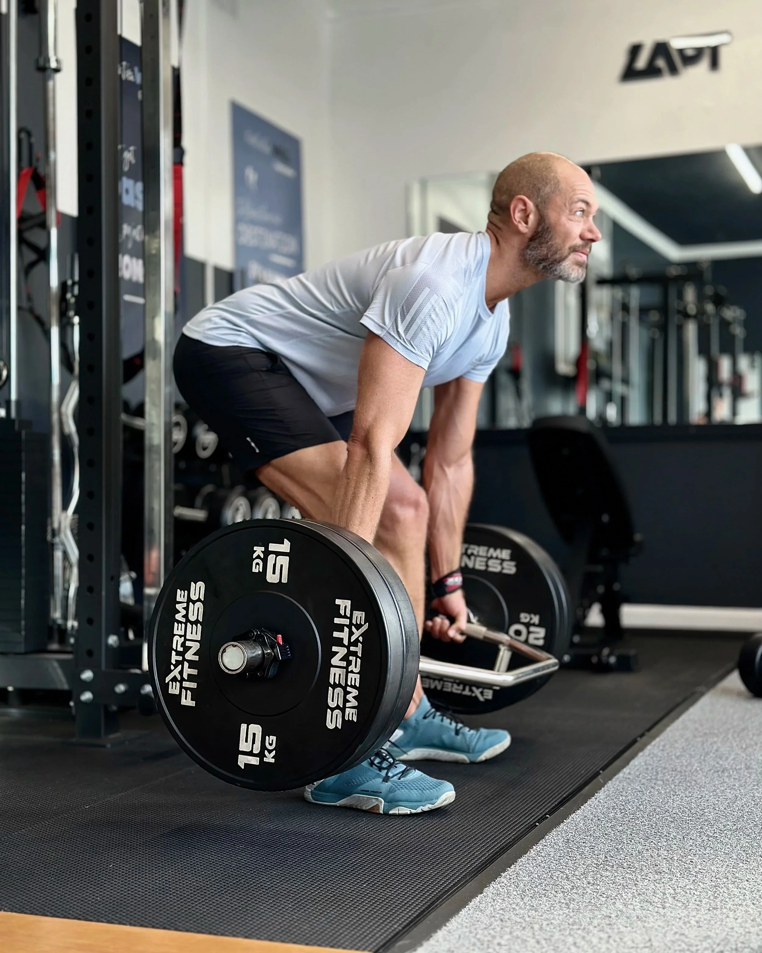 Peter Mercer doing a gym workout
