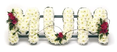 Fable Flowers MUM Lettering funeral tribute Marlow