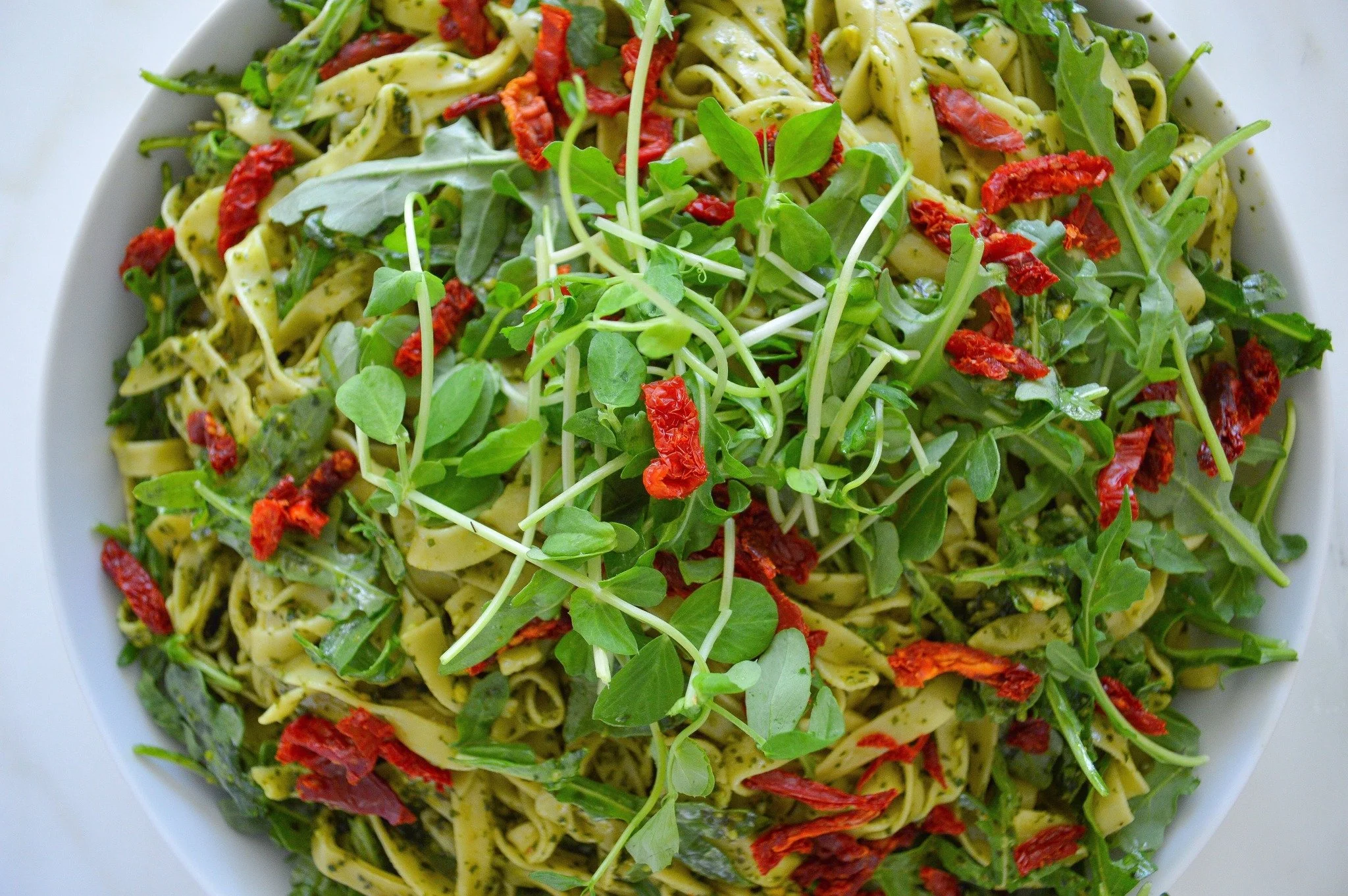 Pesto Pasta, my go to summer side! 🌿🌿🌿
Get ready to indulge in the ultimate crowd-pleaser &ndash; Pesto Pasta! This dish holds a special place in my heart and on my menus, thanks to its versatility, ease of preparation, and fresh flavors that neve