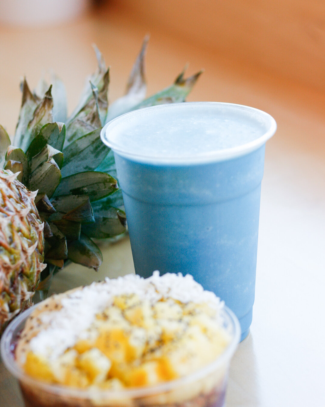 🍍Get your daily dose of tropical vibes with our limited-time Pi&ntilde;a-Oolada smoothie! Made with creamy coconut milk, sweet pineapple, and the key to its unique blue hue - blue spirulina. 💙Fun fact: blue spirulina is a nutrient-dense algae that'