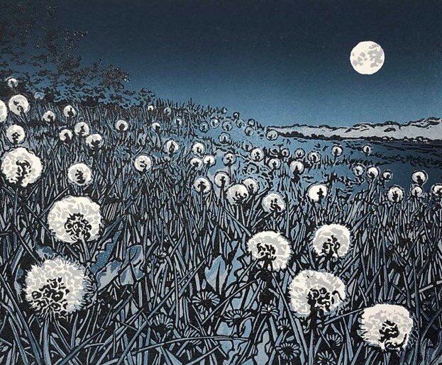 'Night Clocks' by contemporary printmaker Lisa Benson #WomensArt