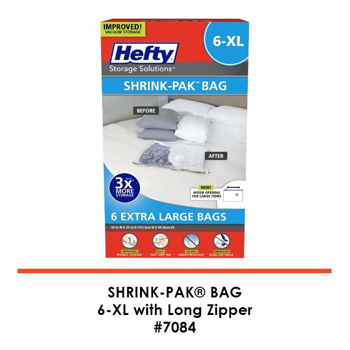 Hefty Shrink-Pak Vacuum Seal Bags 1 Medium 4 Large and 3 X-Large