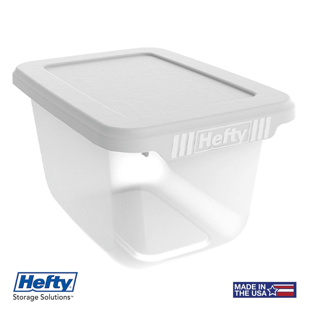 Hefty Small 1.625-Gallons (6.5-Quart) Clear Base with White Lid