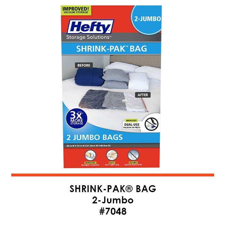 Hefty SHRINK-PAK 5 Large Travel Bags 