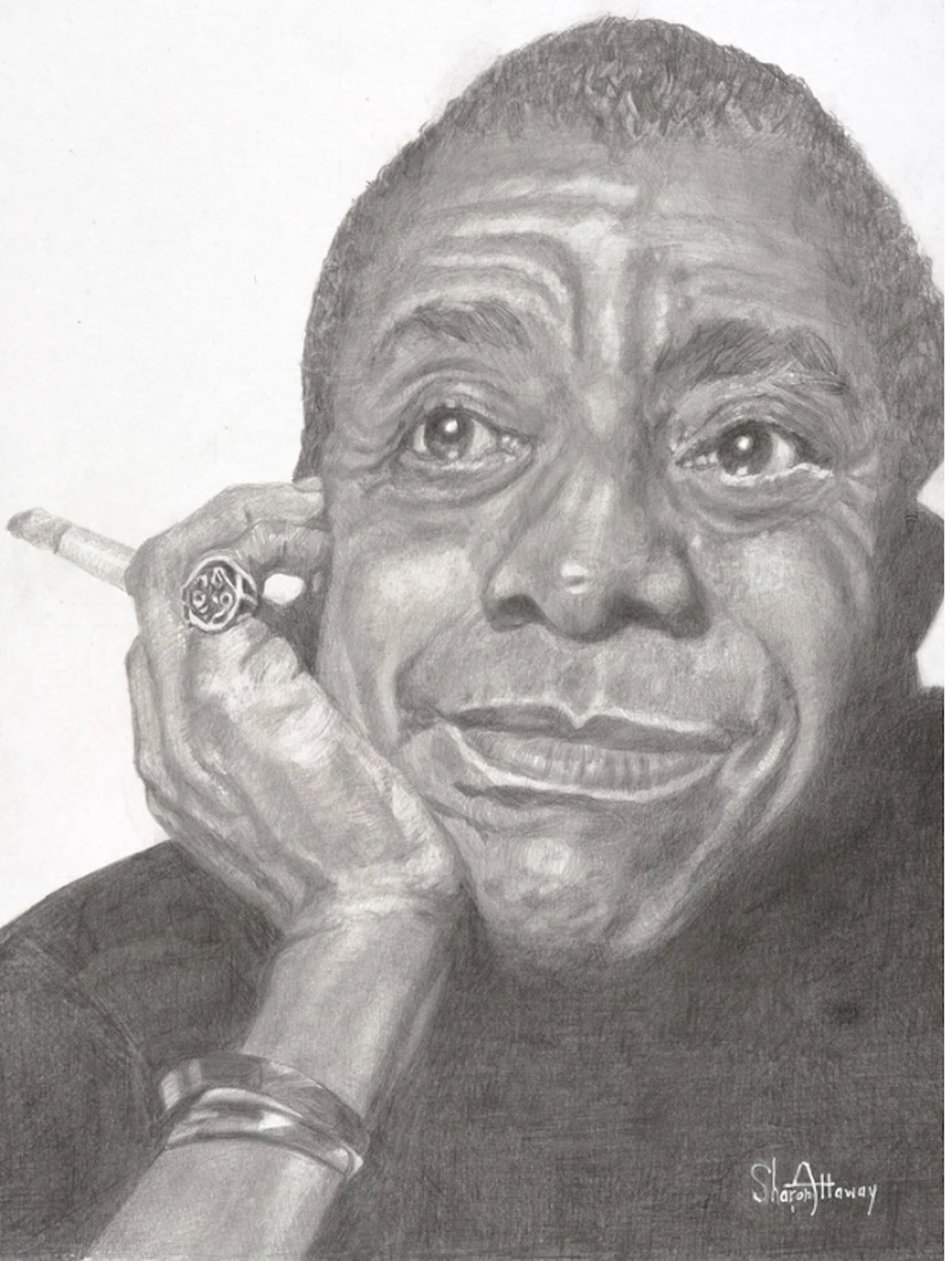 James Baldwin - Framed Original