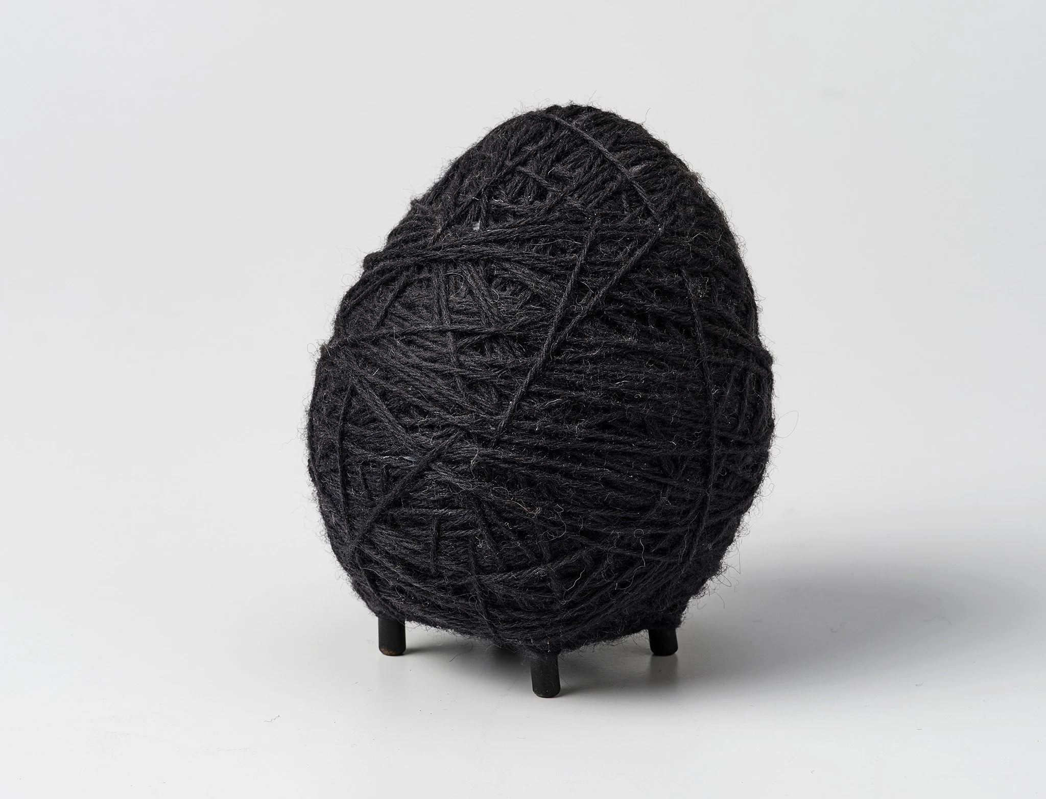 Domestic, 2022, wool, plastic chair, 130 x 100 x 100cm