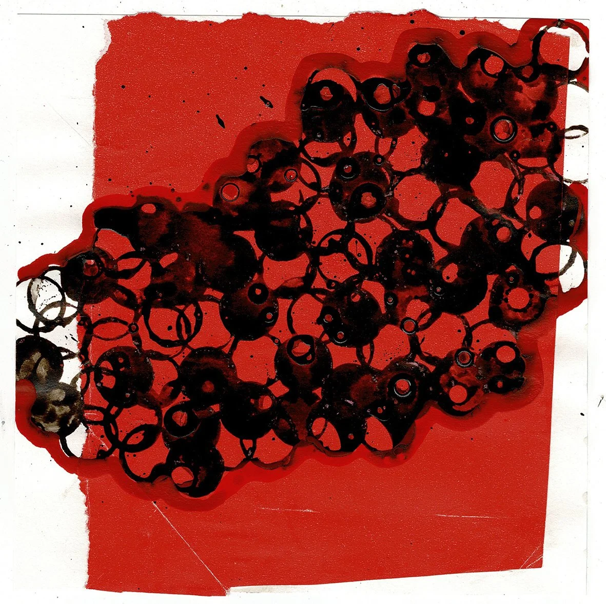 Toxic Orange 3, 2026, ink, found paper