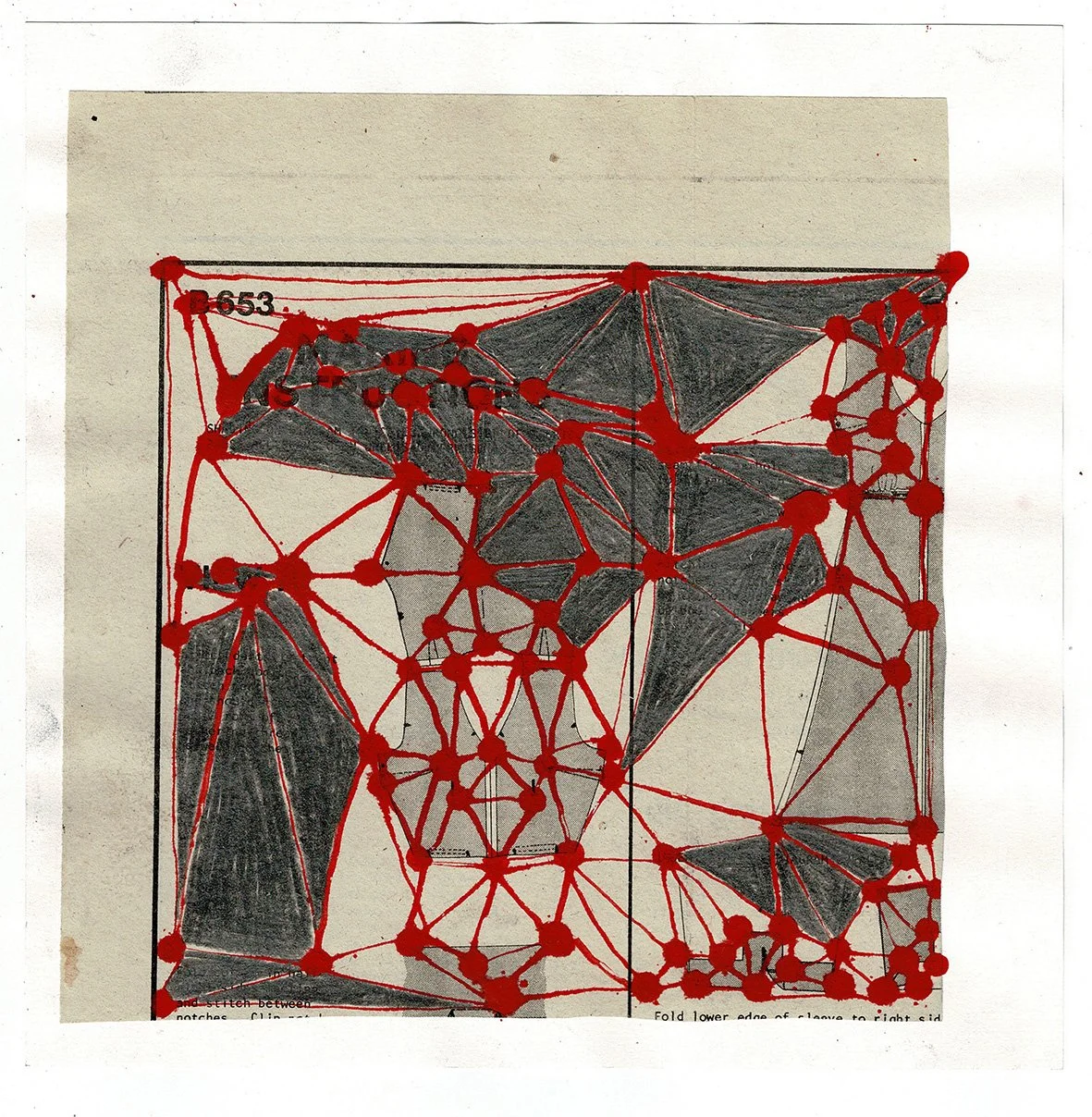 Loss of Senses, 2026, graphite, ink, found paper