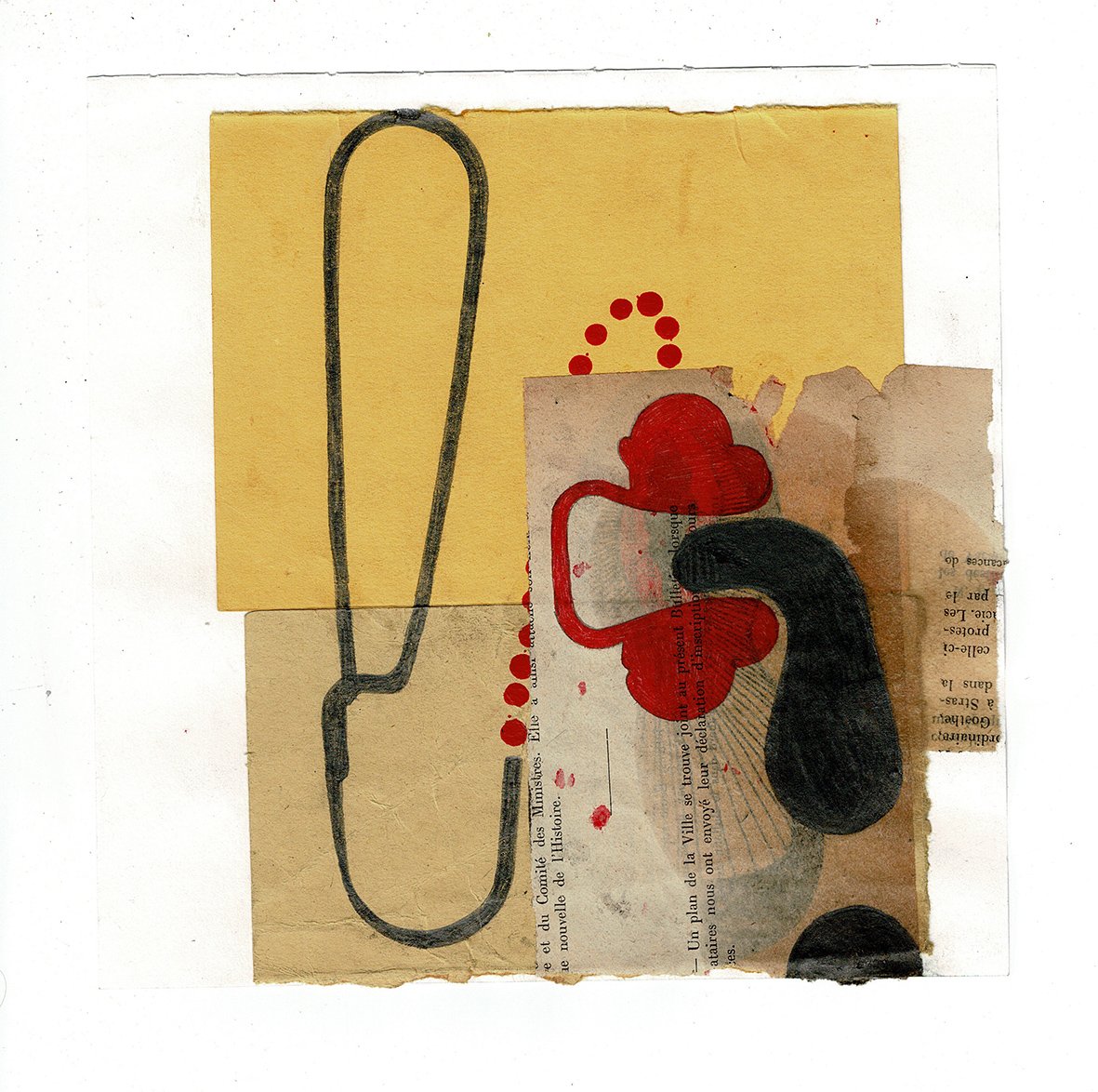 Dangerous Curve, 2025, graphite, oil, pen, ink, found paper