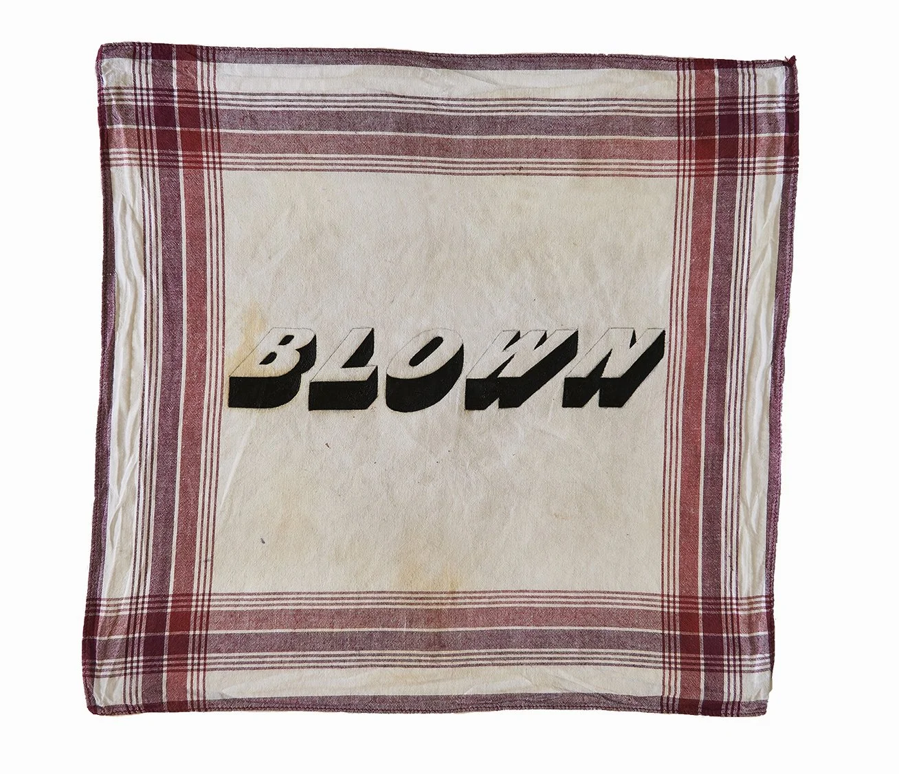 Blown, 2020, oil on cotton handkerchief, 40cm x 40cm