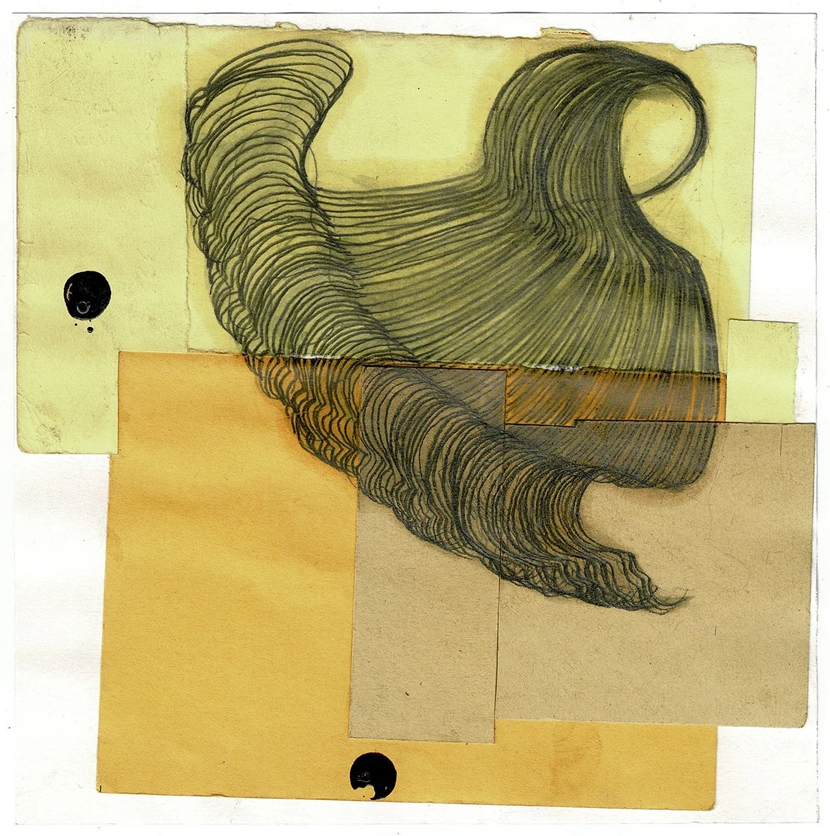 Short Attention Span, 2025, graphite, ink, pen, found paper